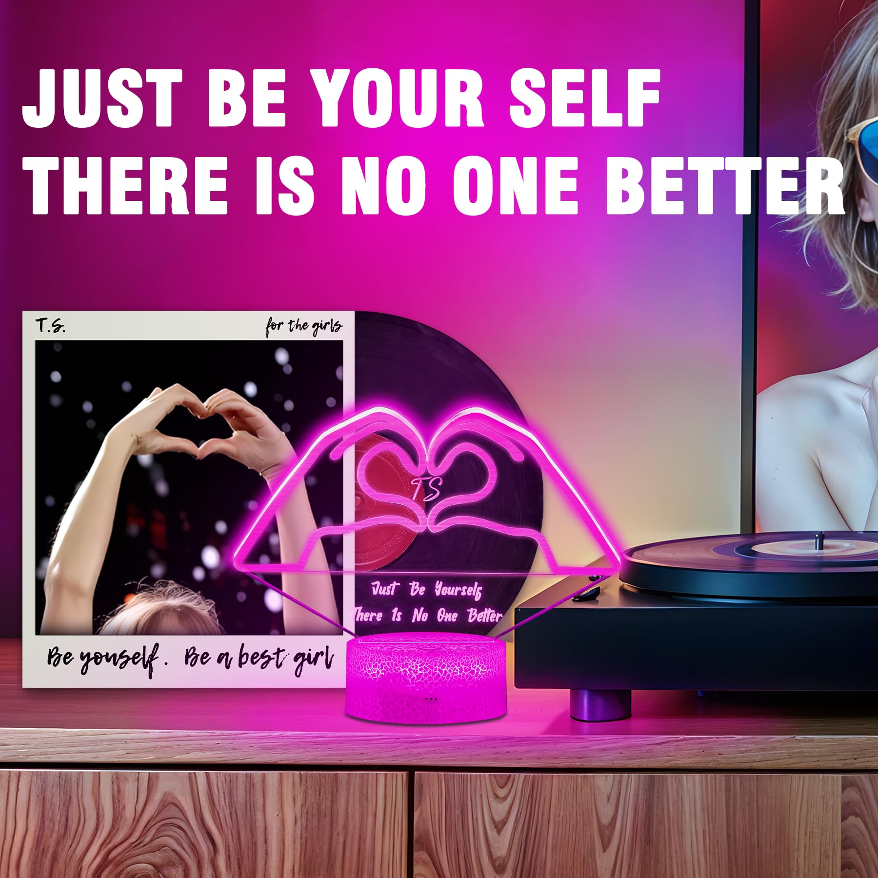 Nuunuy 3D Night Lamp Gifts For Girls, Birthday Party Room Decoration,16 Rgb Color Changing With Remote, Inspirational Gifts For