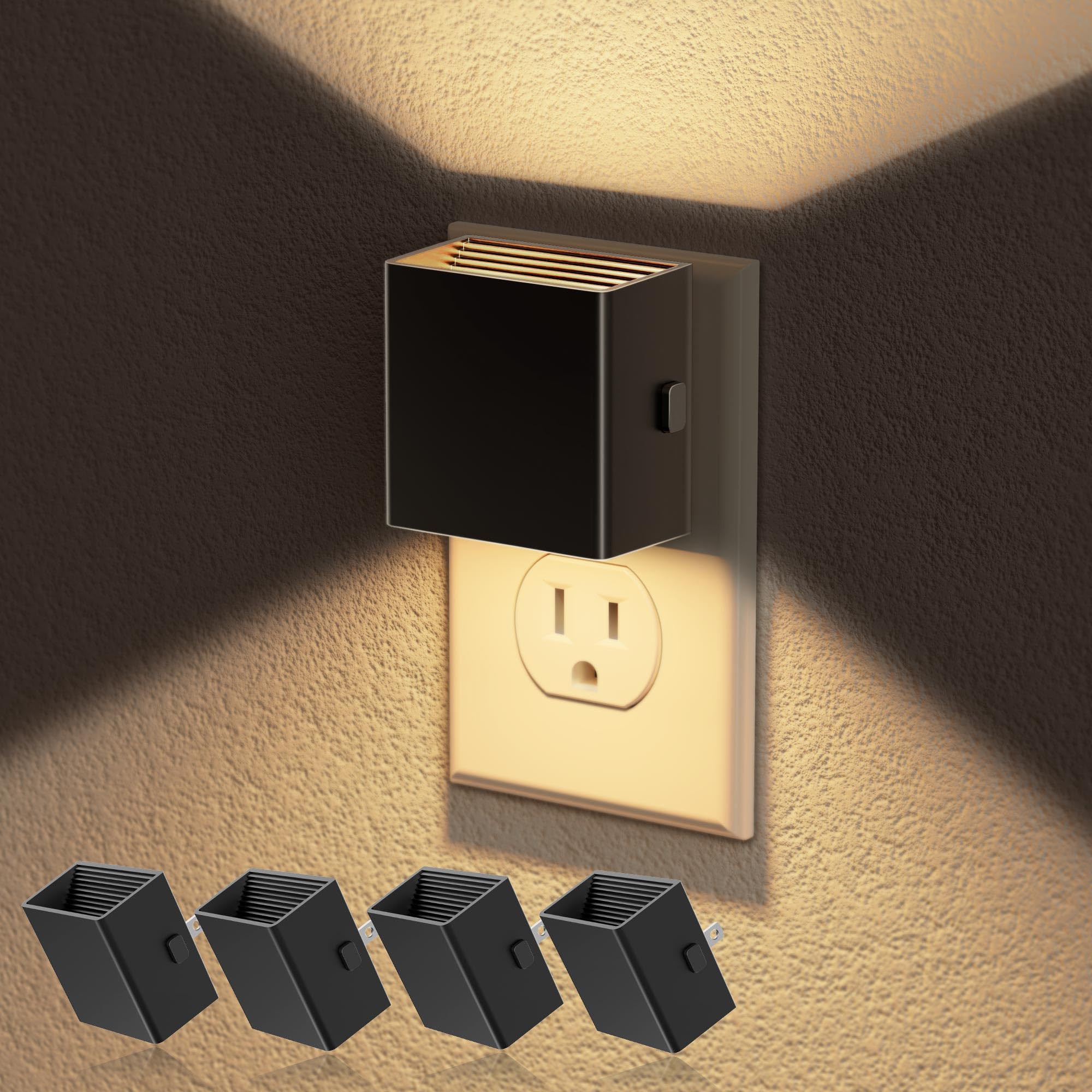 JandCase Night Light, Automatic Night Lights Plug into Wall, 4 Pack Modern Night Lights with Auto Light Sensor, 3000K Brightness