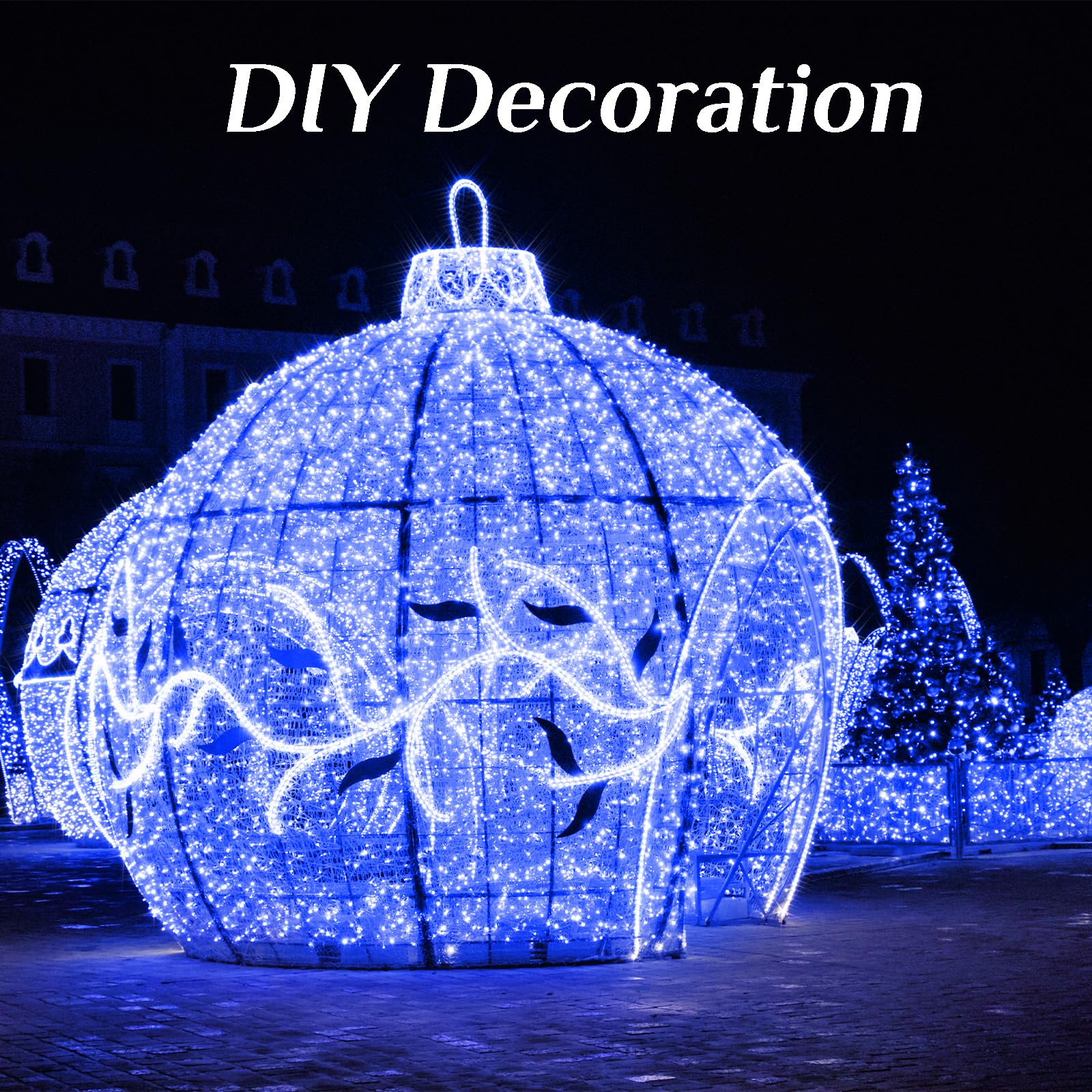 Selarlyt 2-Pack Solar Fairy Lights, 200 LED, Upgraded Lamp Beads, 8 Modes, Blue