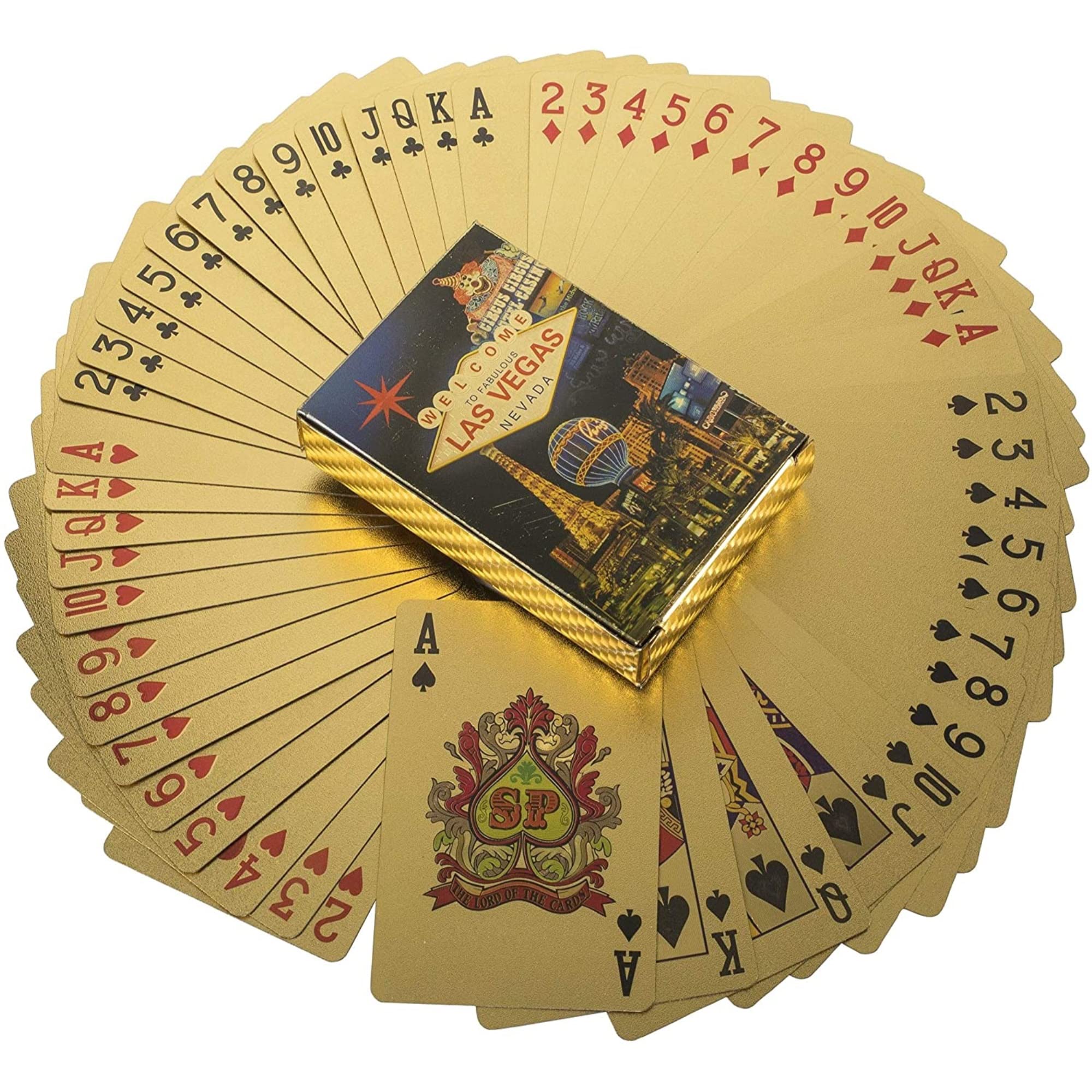 blinkee Waterproof Playing Cards - 24k Gold Foil Plated, Las Vegas Design