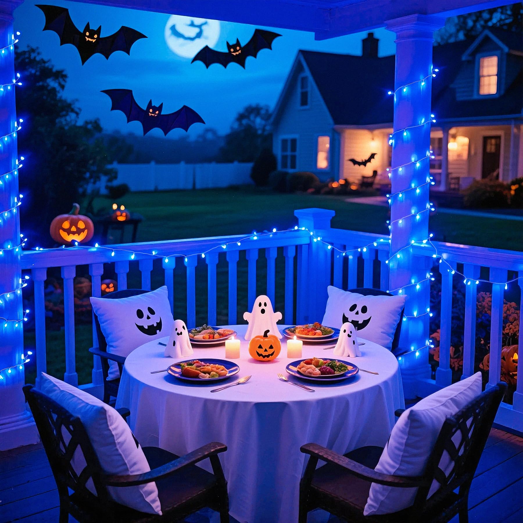 JMEXSUSS Blue String Lights, 66ft, 200 LED, Copper, 8 Modes, Indoor/Outdoor Christmas Decoration, Model EXS-S-0200