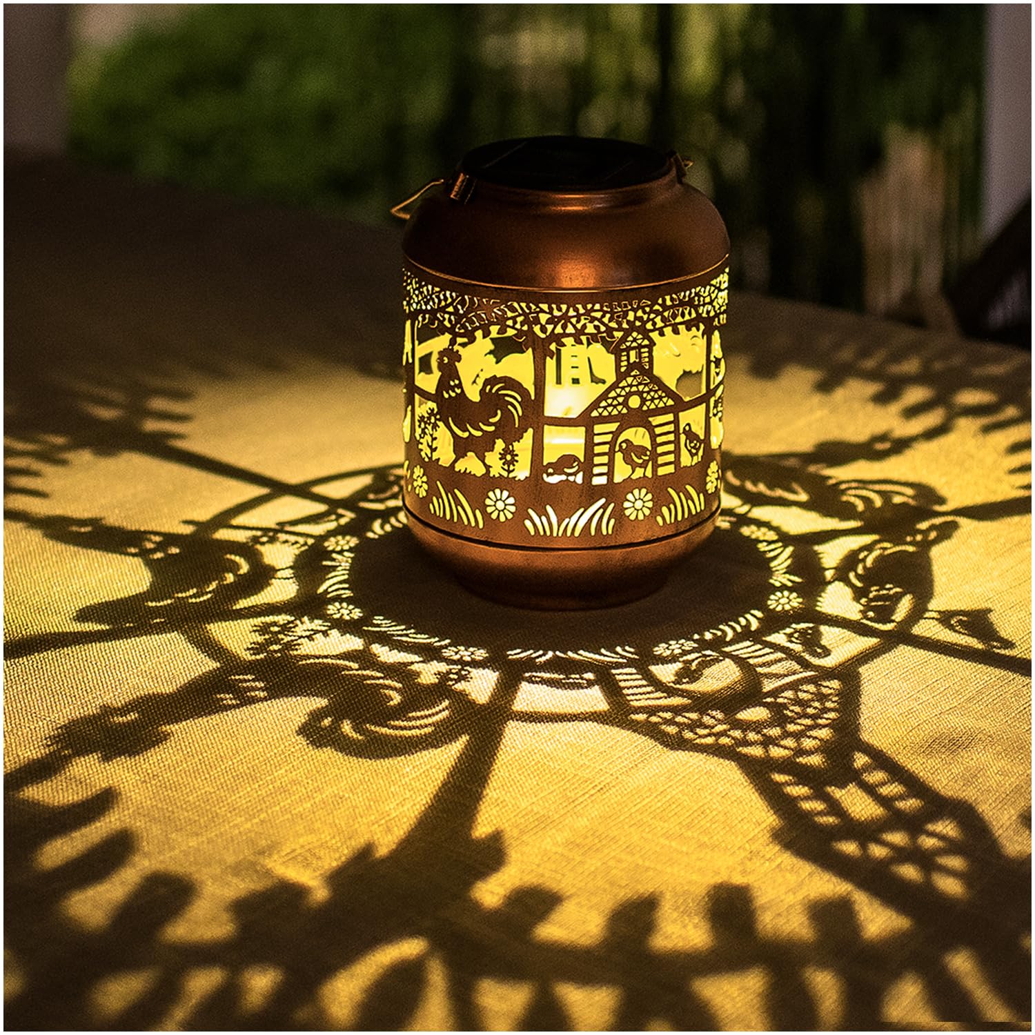 Chicken Solar Lanterns Outdoor Waterproof,Hanging Solar Lights Chicken Gifts For Women Men Metal Led Decorative Light For Yard,Patio,Lawn,Tabletop,Pathway,Landscape,Garden Decor