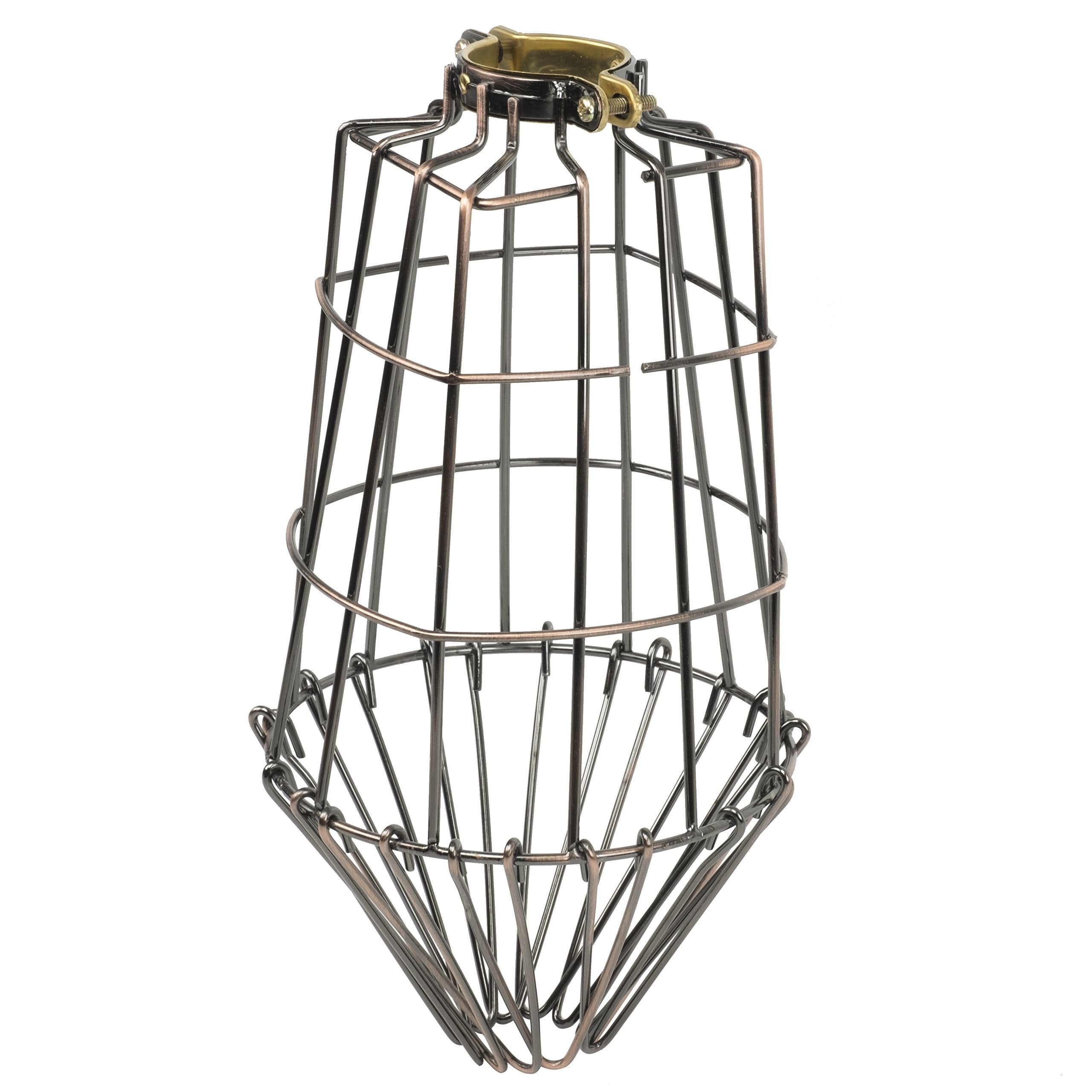 Rustic State Pendant Lamp Light Cage Guard, Metal Wire, Bronze, Model 092