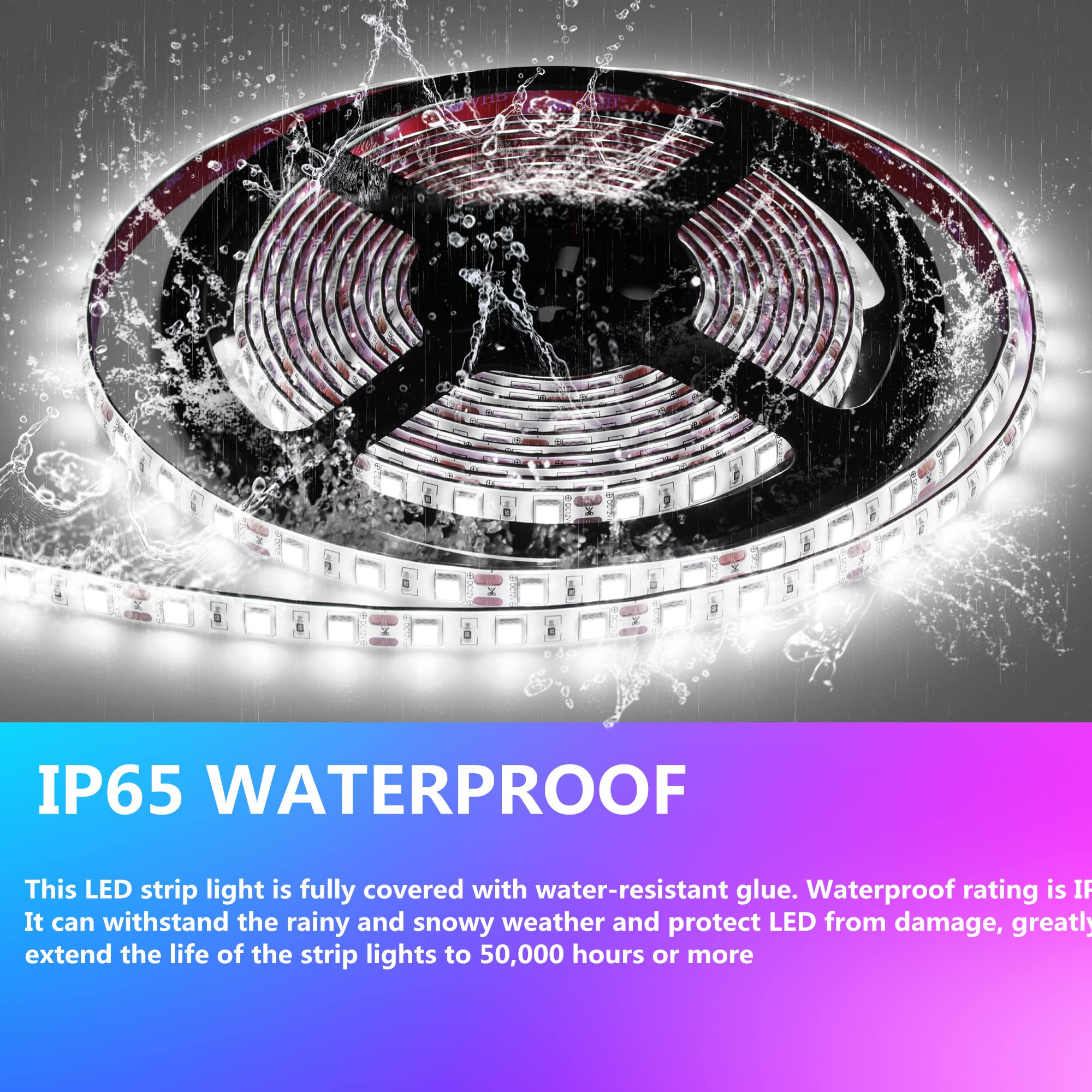 Vbakor RV Awning LED Lights, Waterproof 12V 20FT Light Strip for Campers, White