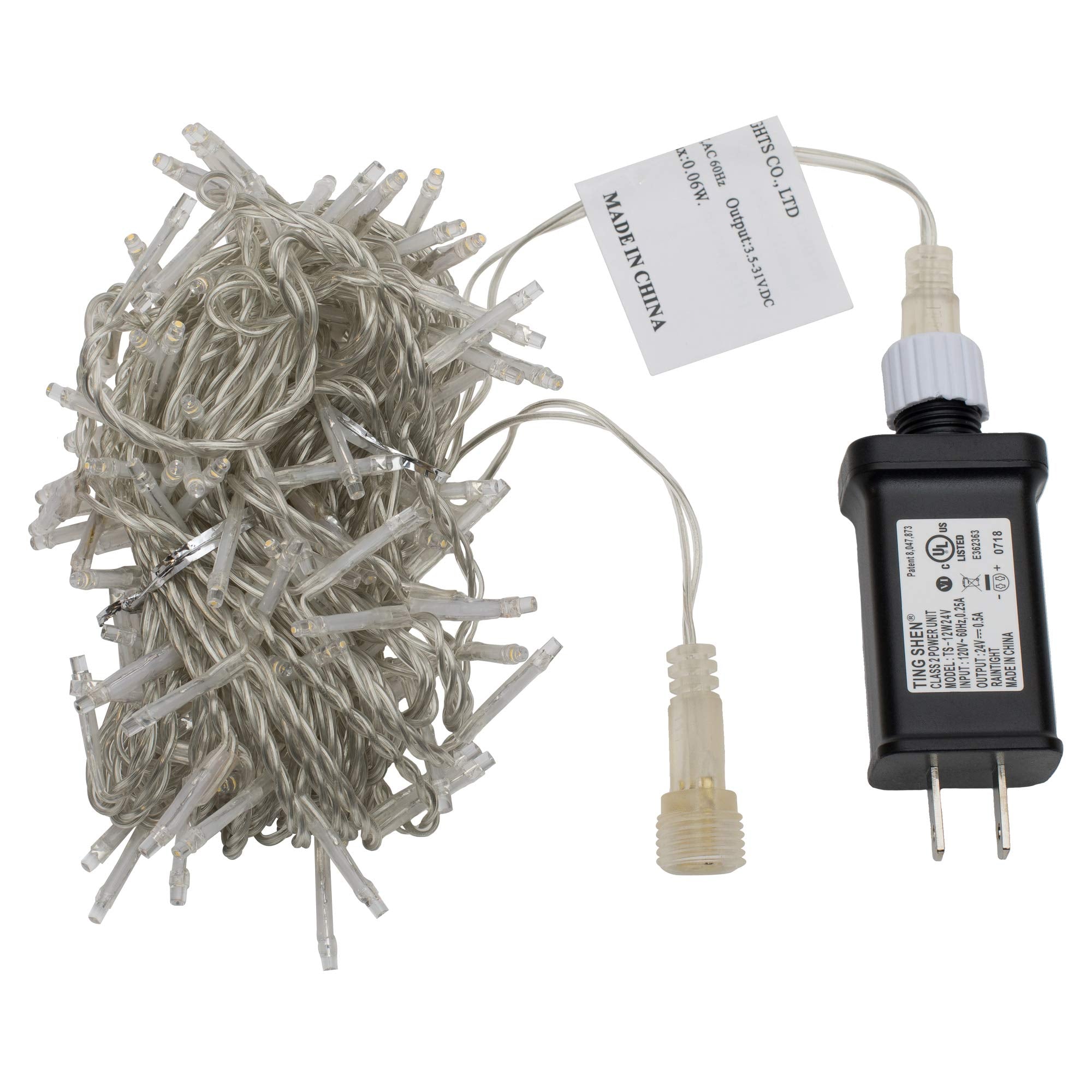 Vickerman 144 Warm White LED 2 Function Spider Light Set, 24 Christmas Light Set, Clear Wire