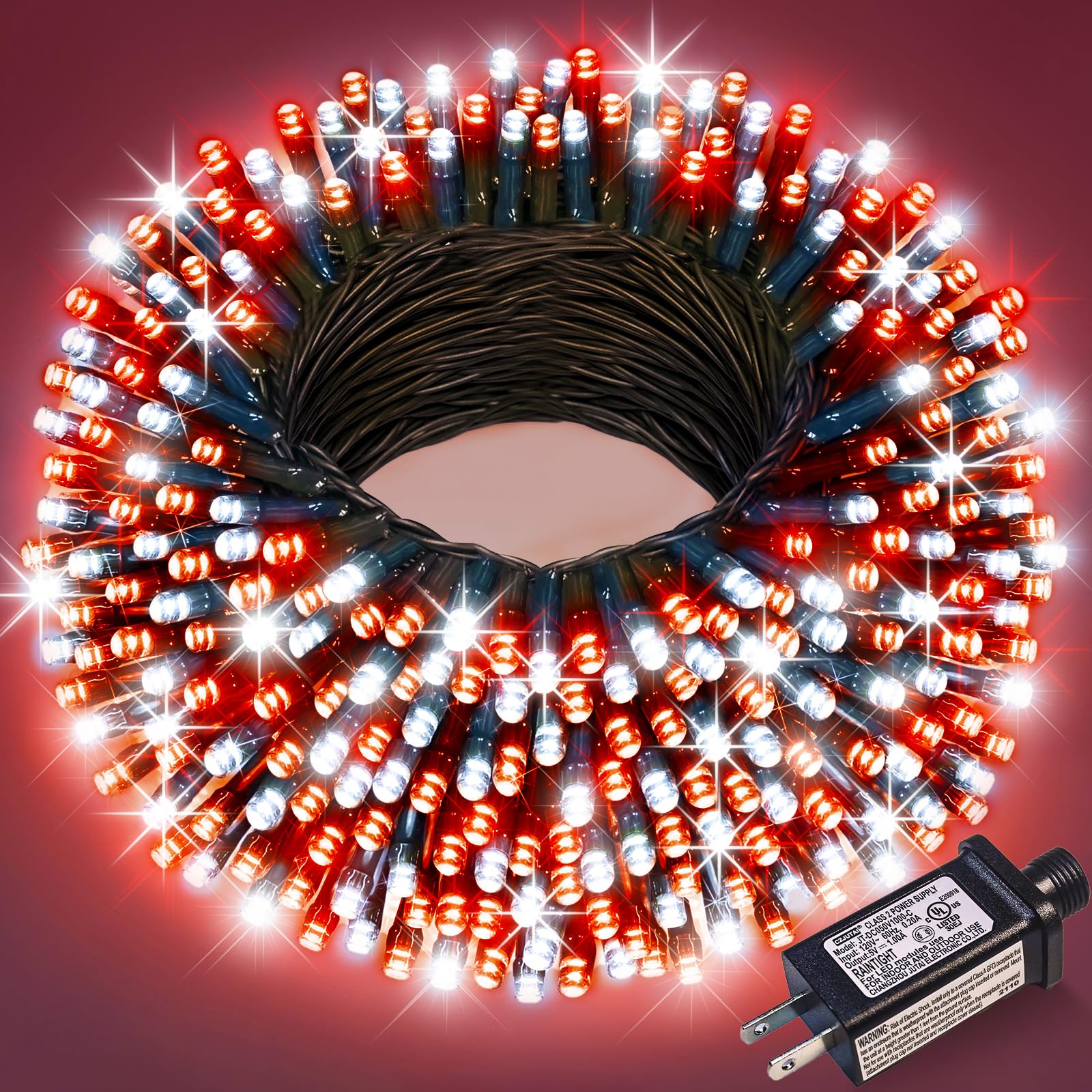 100FT 300 LED Christmas Lights Outdoor, Christmas String Lights with Green Wire, 8 Modes Waterproof Plug in Twinkle Tree Lights 