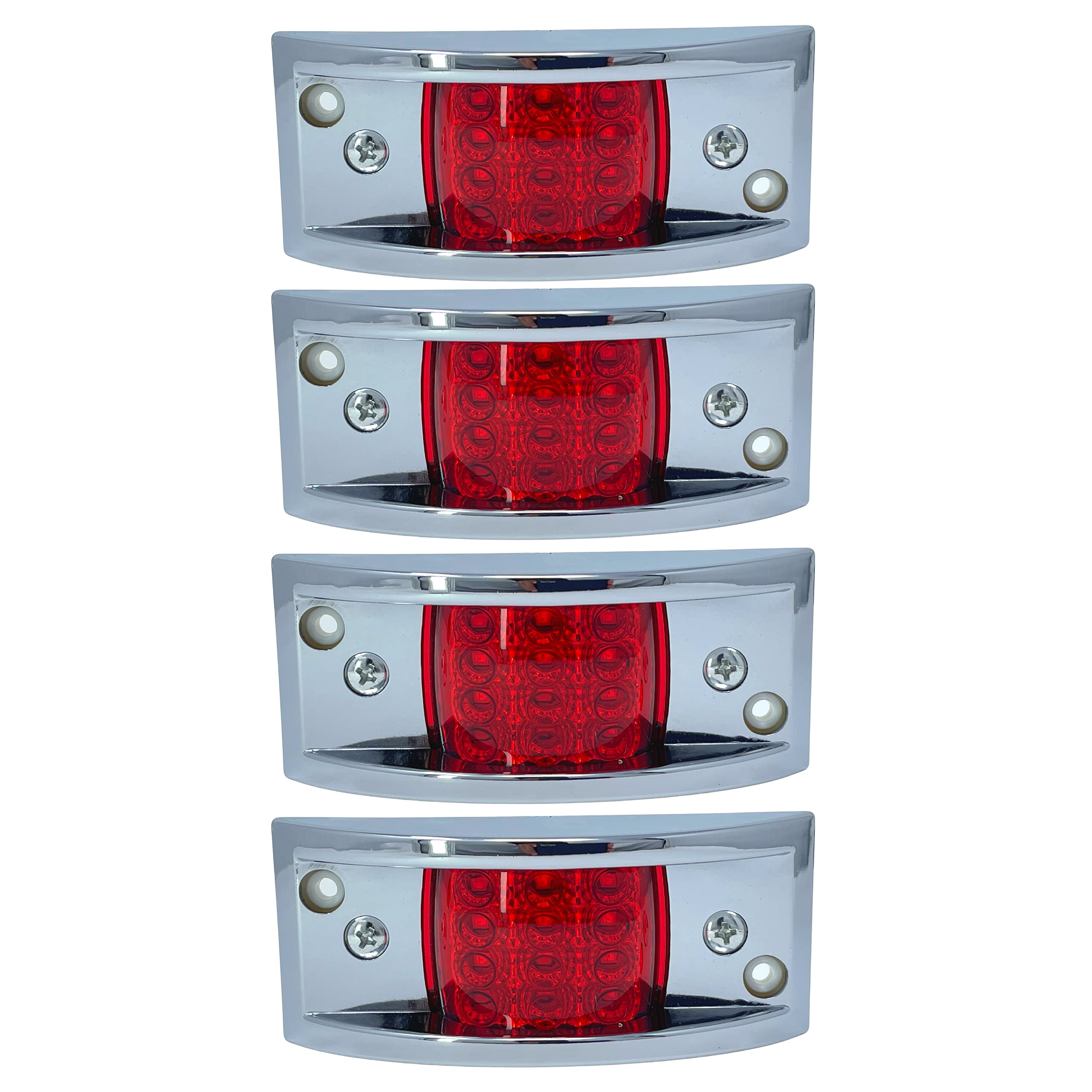 All Star Truck Parts 12LED Rectangular Clearance Side Marker Light, Surface Mount, 4-4/5in, Plastic, 4 PACK