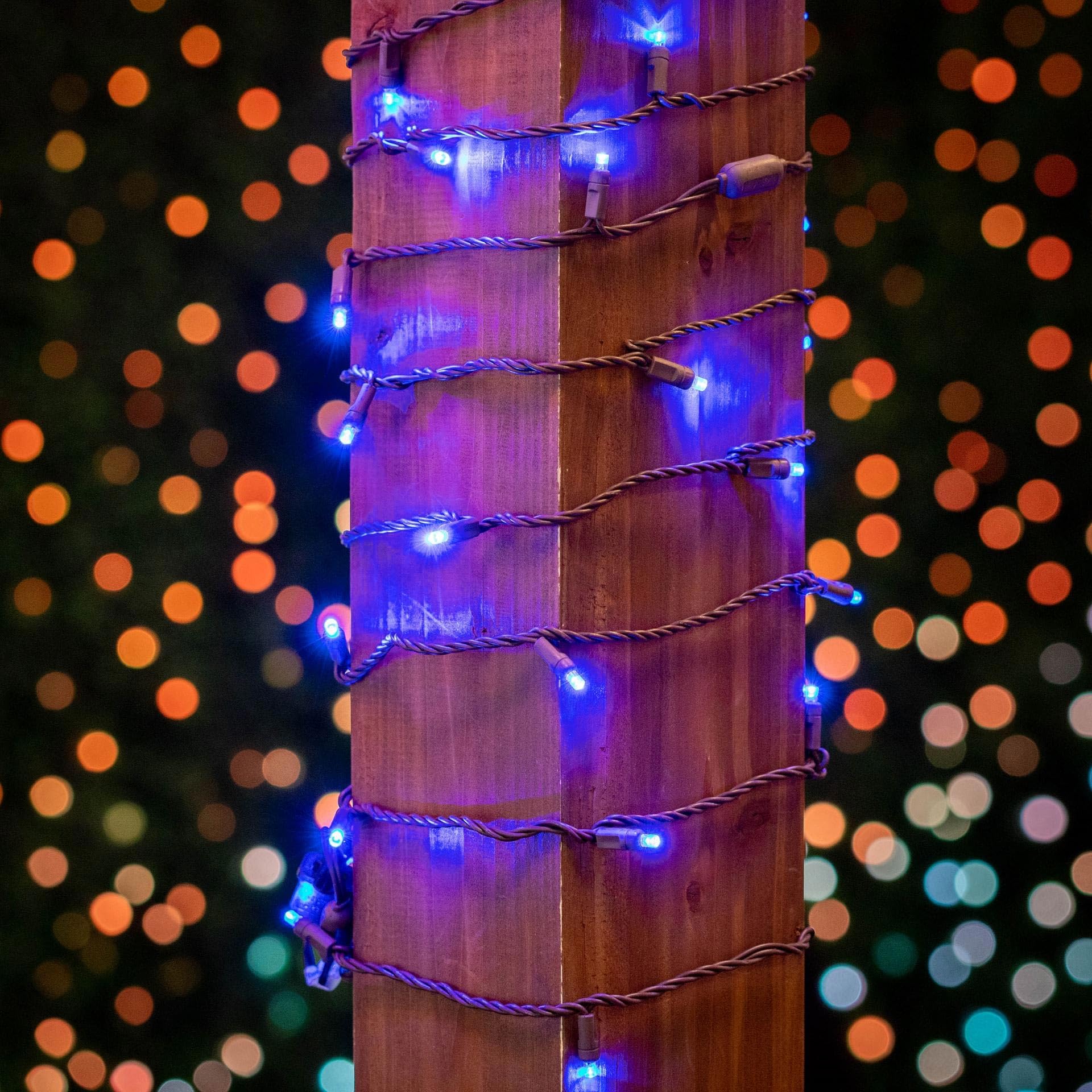 Novelty Lights 11Ft Blue Led String Lights - 50 Commercial Grade Bulbs, 40,000 Hour Rating, Outdoor Use, Model Mrd-25B-2
