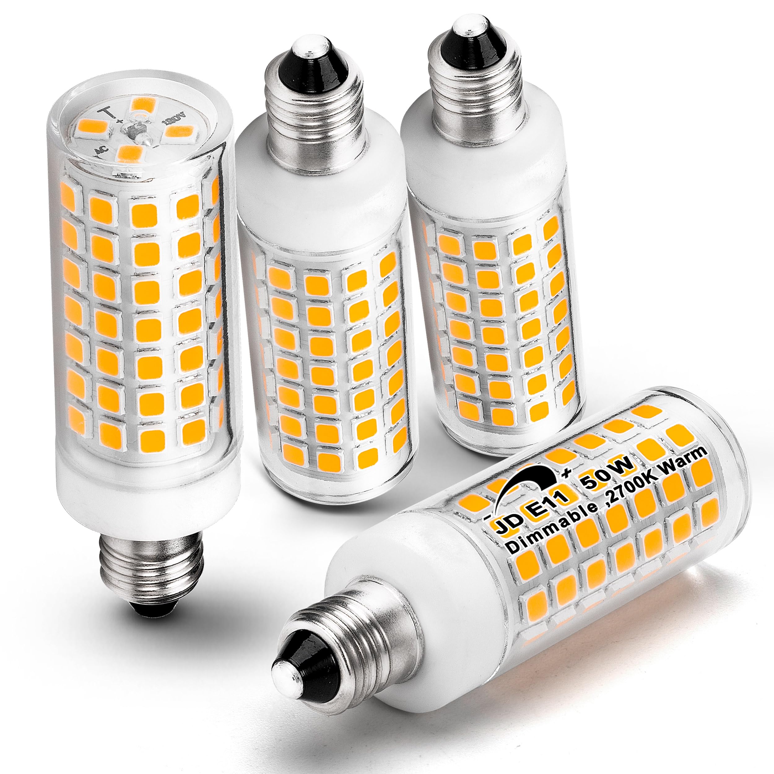 E11 Led Bulbs Dimmable No-Flicker, Jde11 120V 50W Halogen Candelabra Bulb Equivalent,T3 T4 Mini Base 2700K Warm White 5W 500Lm E