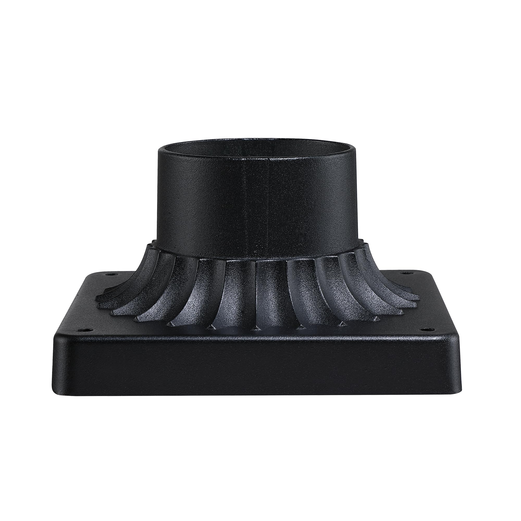 Faymart Lighting Black Pier Mount Adapter-Outdoor Post Light Mounting Base For 3 Pole  5.67X5.67 Post Cap Adapter Aluminum Alloy Pillar Light Fixture Mounts Matte Black
