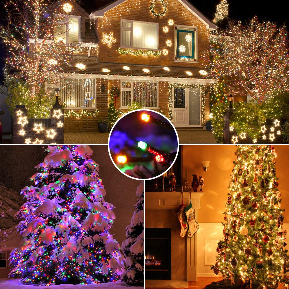 Brizled Christmas Lights Outdoor, 500 LED Color Changing Christmas String Lights with Remote, 180.4ft 11 Modes Christmas Tree Li