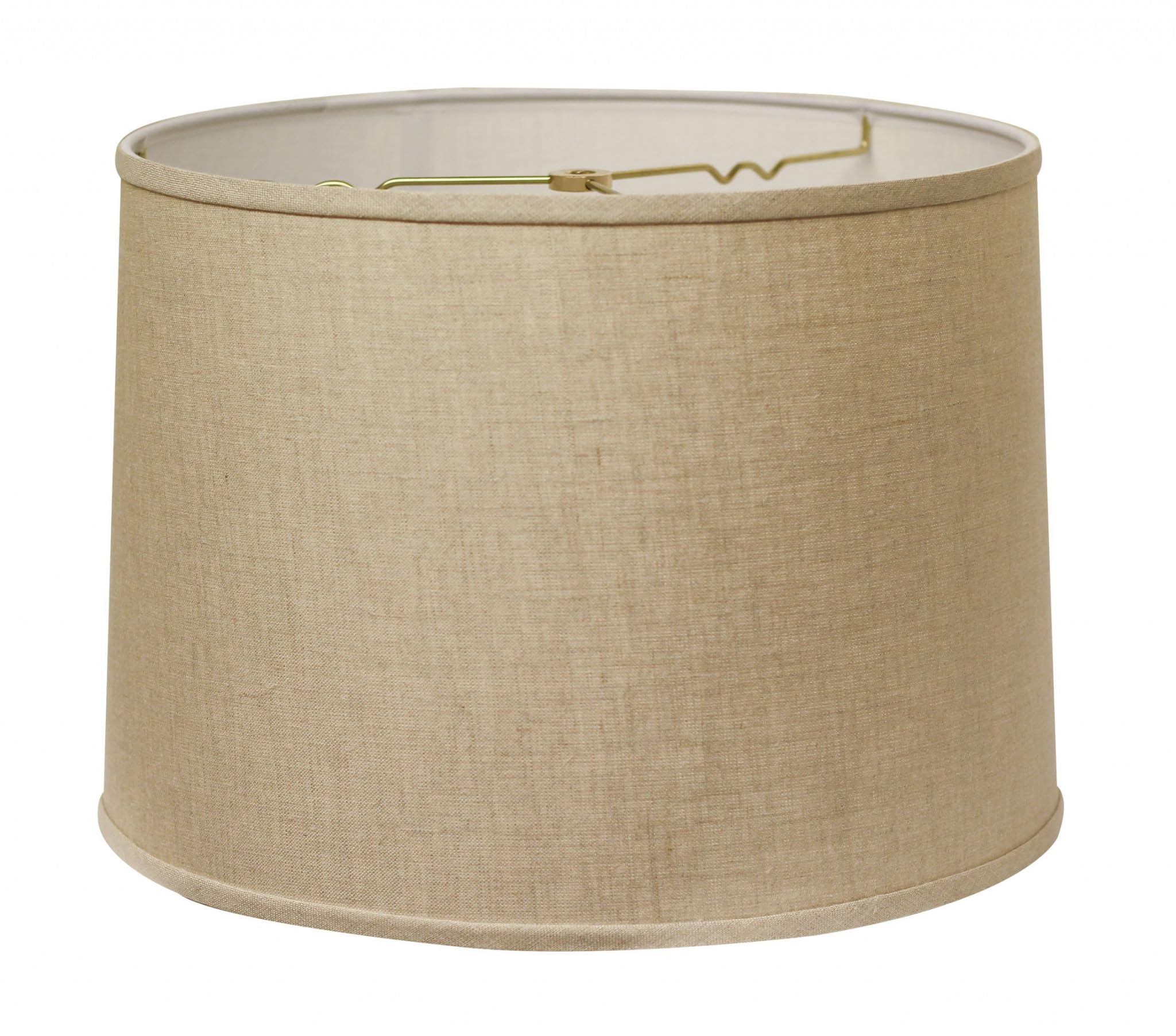Homeroots 470168 13 In. Dark Wheat Throwback Drum Linen Lampshade Heather