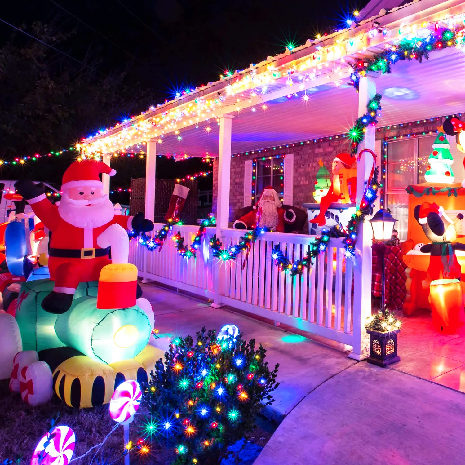 JMEXSUSS 250 LED Christmas Lights, 91.5ft Connectable, Multicolor, Waterproof, Model EXS-S-0250