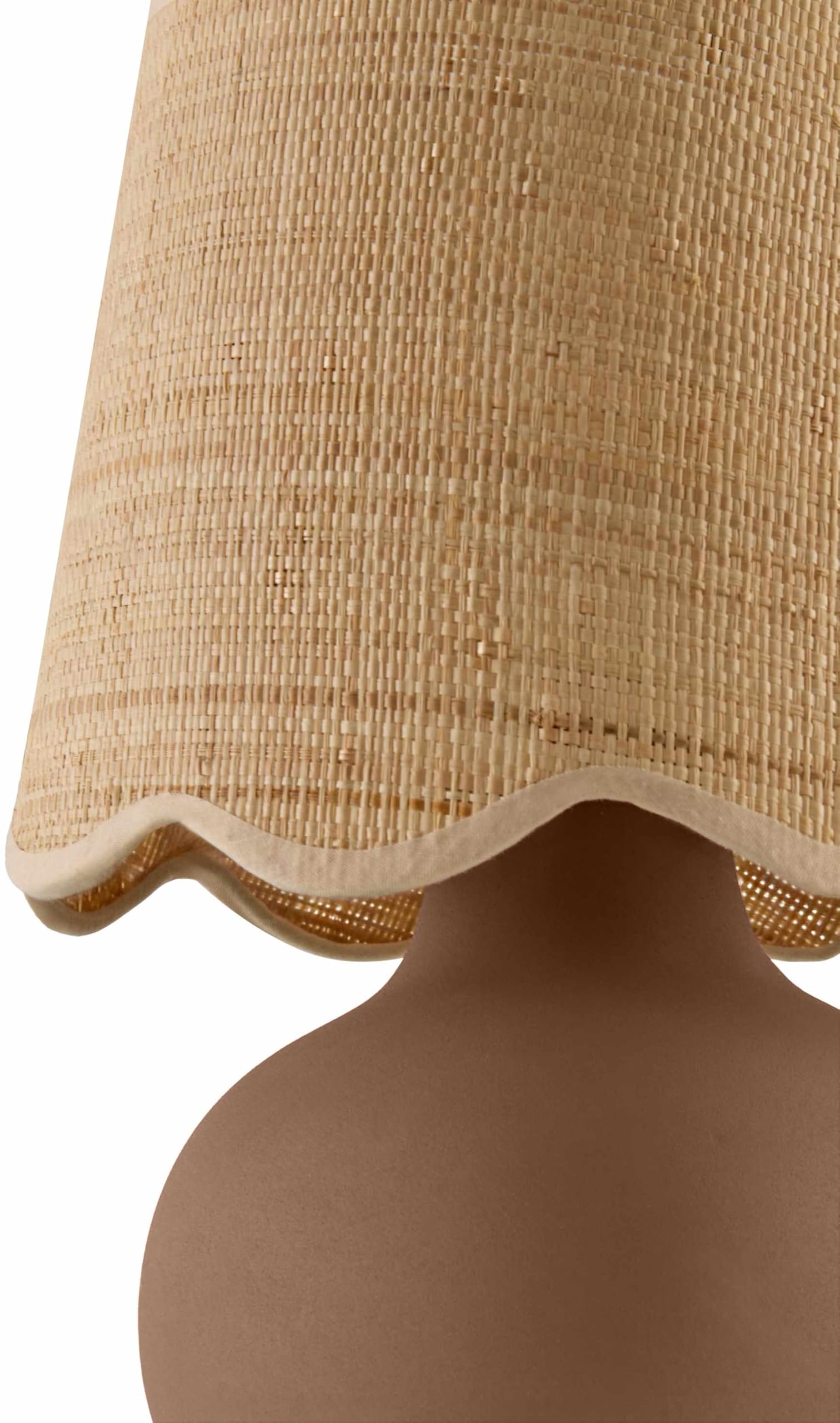 Hauteloom Table Lamp - Ceramic, Dark Red/Beige, 13inH x 8inW x 8inD, Model TXCHMD9-058