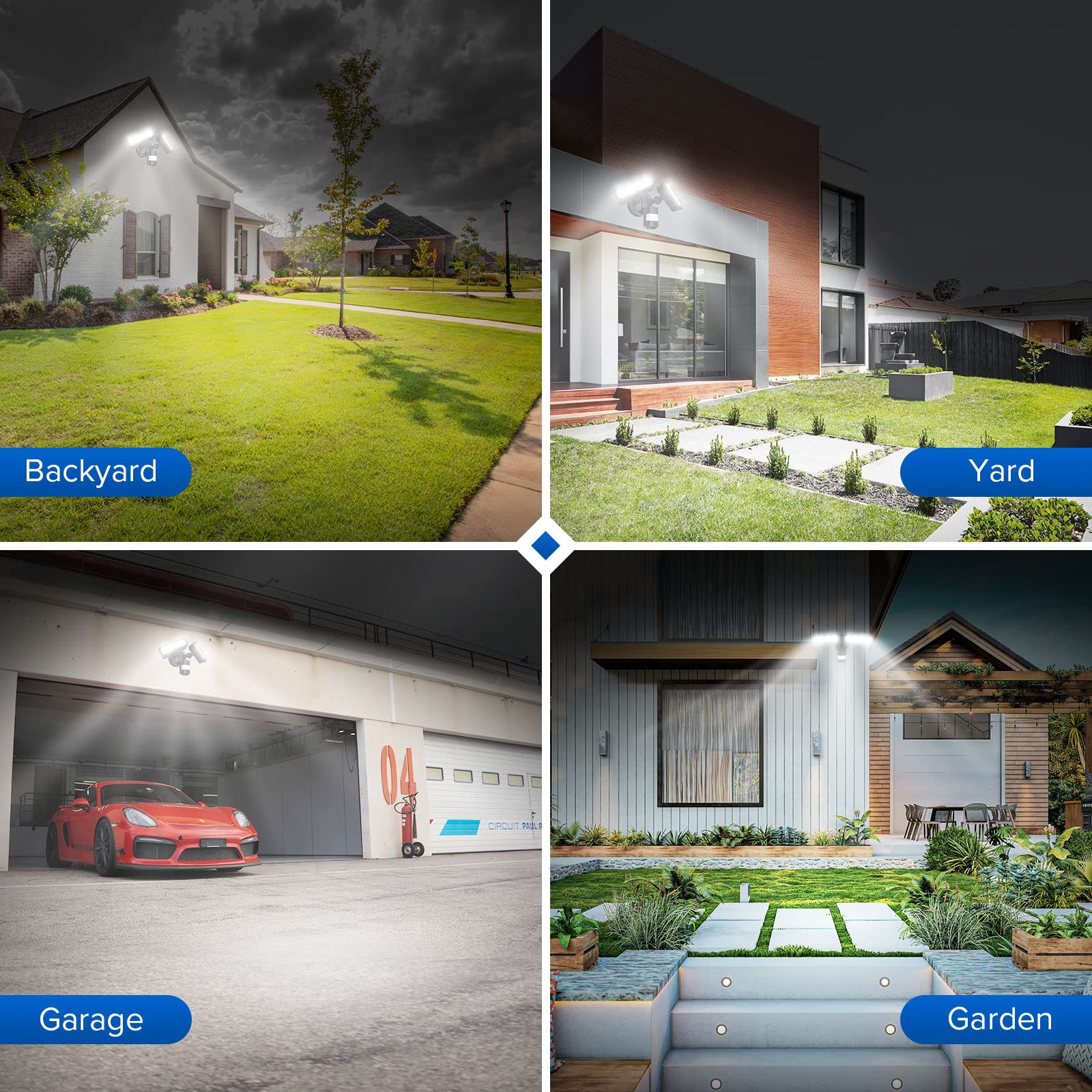 SANSI LED Motion Sensor Outdoor Light, 36W 3600LM, Dusk to Dawn, IP65, Black, Model C2440-JW, 50,000 Hrs Lifes