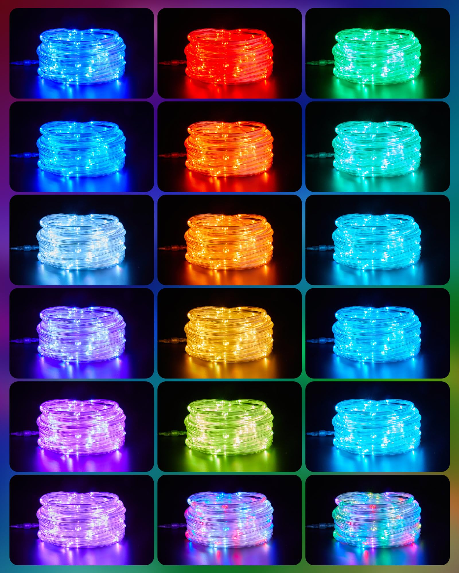 Minetom Color Changing Rope Lights: 72 Ft 220 LED Outdoor String Lights with Plug | Big Twinkle Lights for Bedroom Wedding Patio