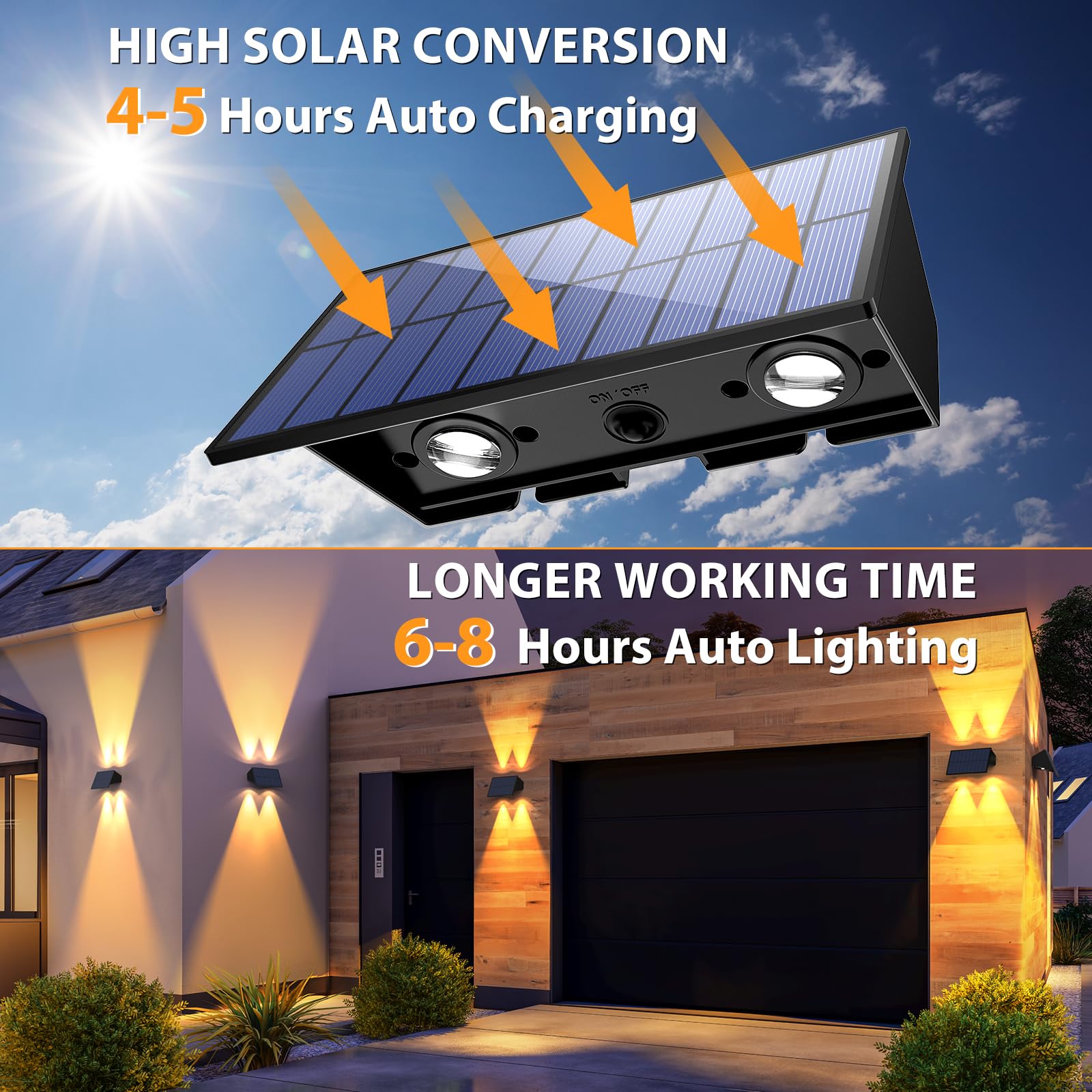 Ugdluck Solar Outdoor Lights, 6Pack Solar Wall Lights Outdoor Up And Down Waterproof Ip54 Super Bright Solar Fence Light For Yar