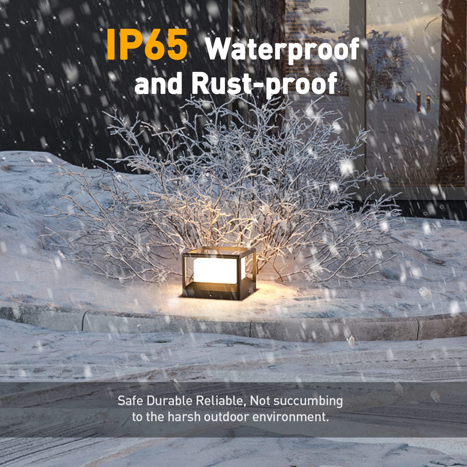 Mvbt Waterproof Outdoor Post Light - Modern 9.1&quot; Cap Lamp For Yard, Deck, Patio, Garden