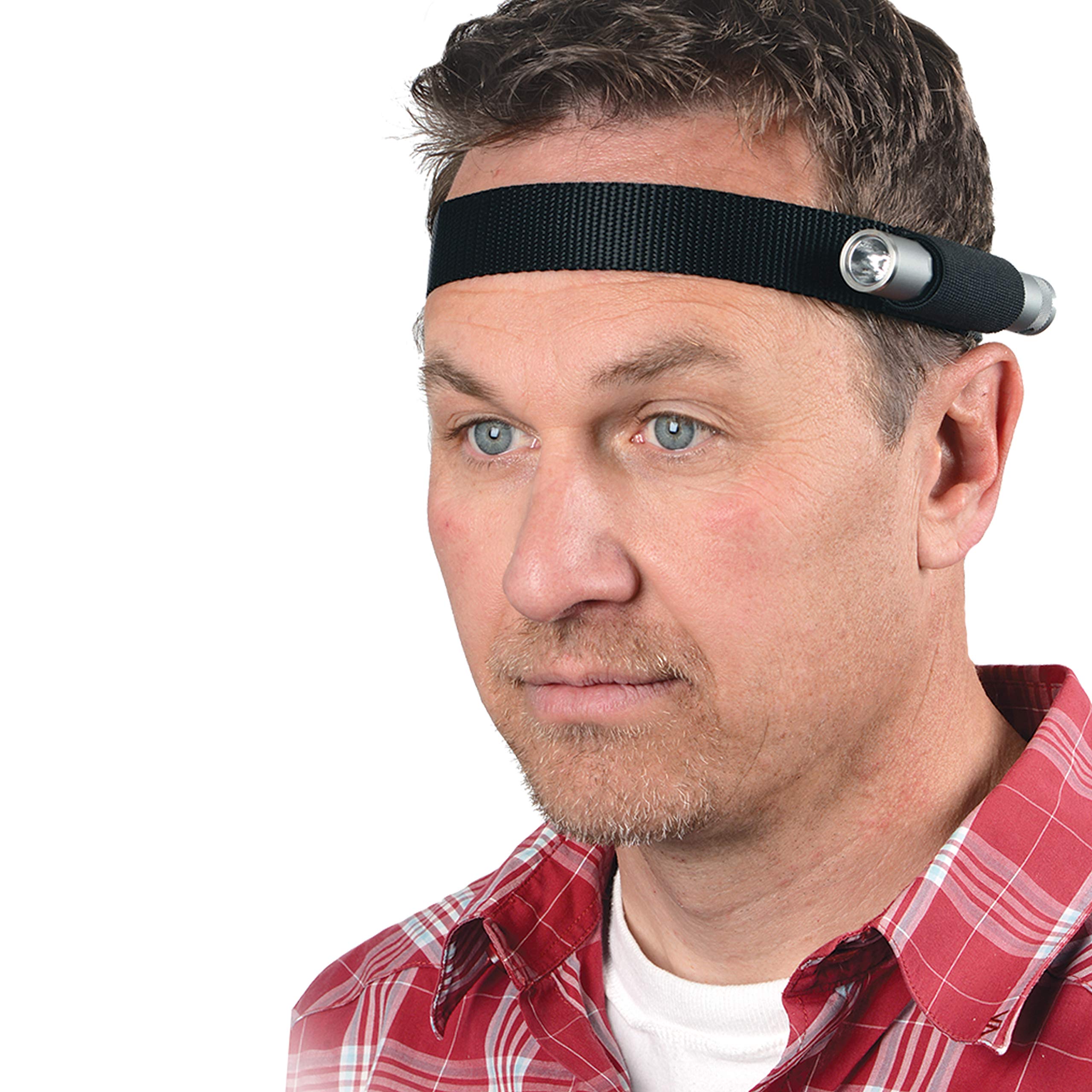 Nite Ize Headband Flashlight Holder, Comfortable Non-Elastic Webbing, Black, Model NPO-03-01