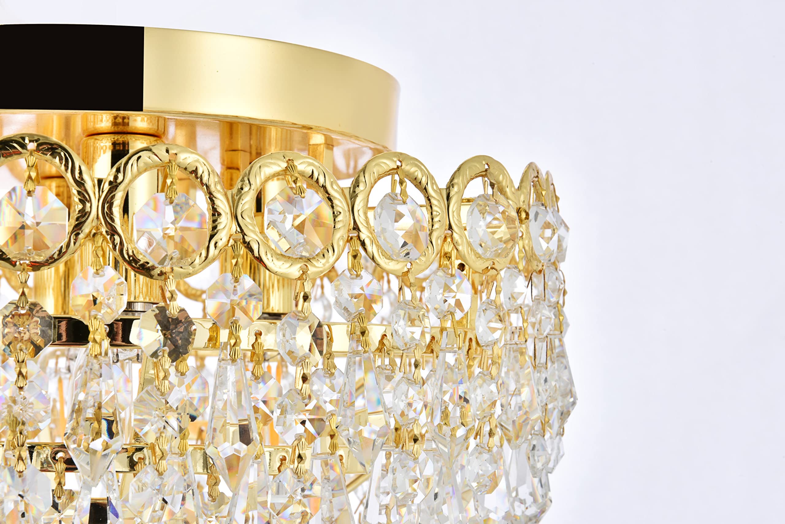 Elegant Lighting Century Four Light Flush Mount - Chrome Finish, Royal Cut Crystal