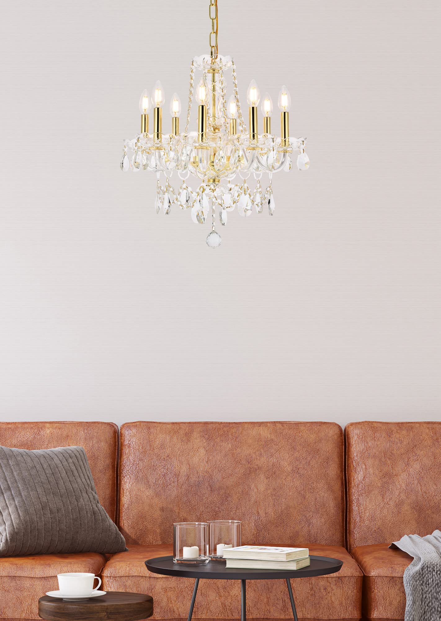 Elegant Lighting Princeton - Eight Light Chandelier-Royal Cut Crystal Type-Chrome Finish -Traditional Installation