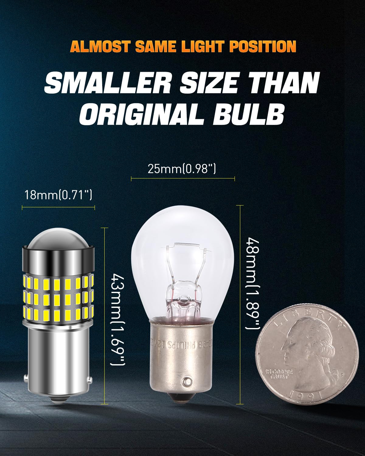 LUYED 1156 LED Bulb 1800Lumens Super Bright 3014 78-EX Chipsets 1156 1141 1003 7506 LED Bulbs Used for Back Up Reverse Lights,Br