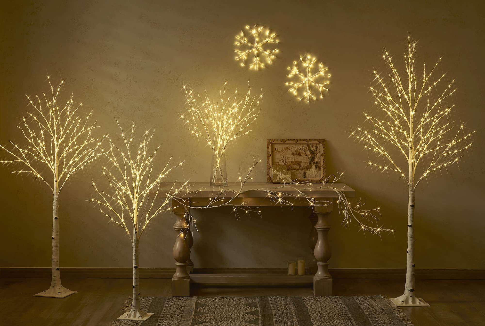 Litbloom Lighted Snowflake 70 Fairy Lights 14In Battery Operated With Timer For Window Christmas Decoration Indoor Outdoor