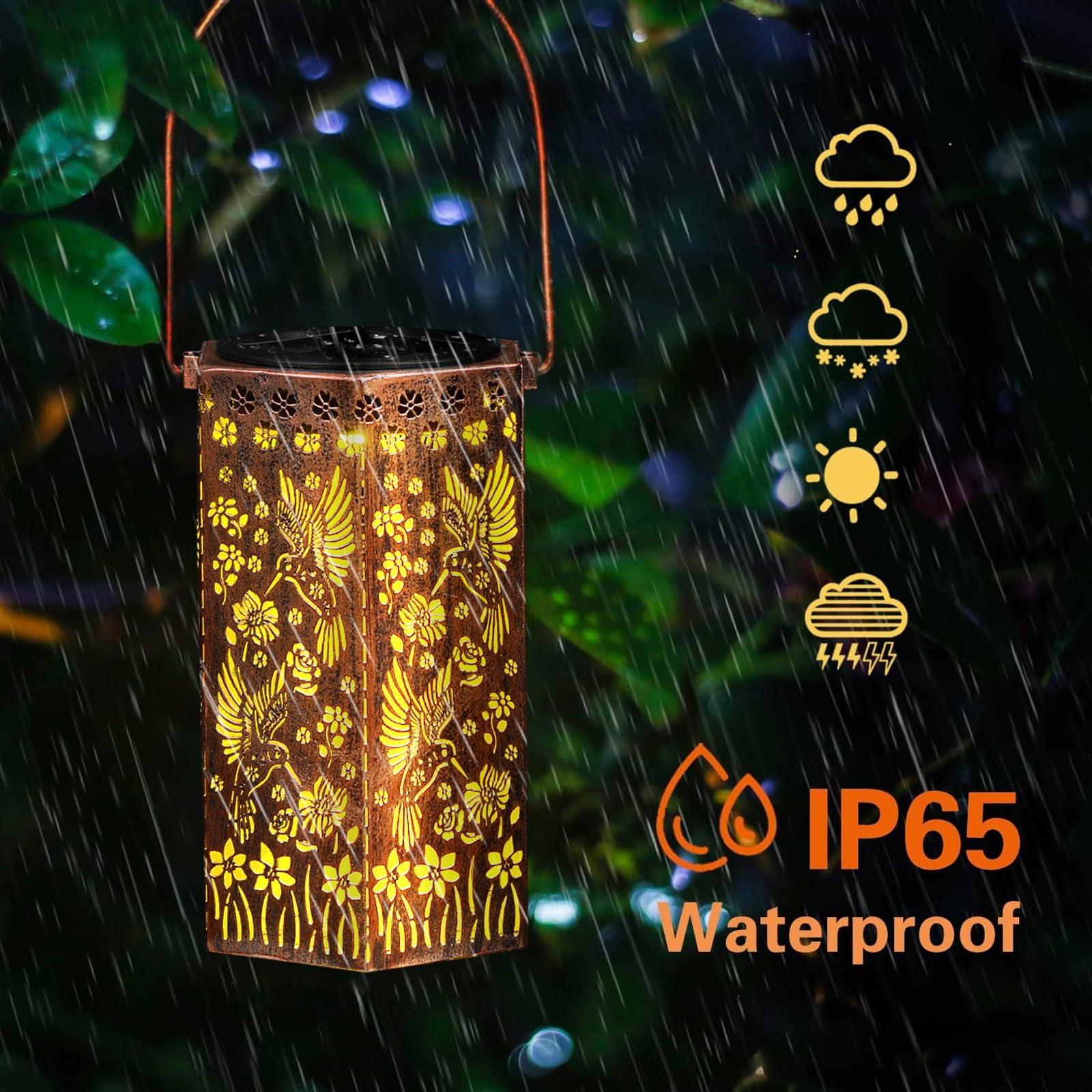 Kyoryuger Hummingbirds Solar Lanterns Outdoor Gifts For Women Mom Grandma Mother Gifts Birthaday Metal Lanterns For Yard Patio Lawn Solar Garden Decor