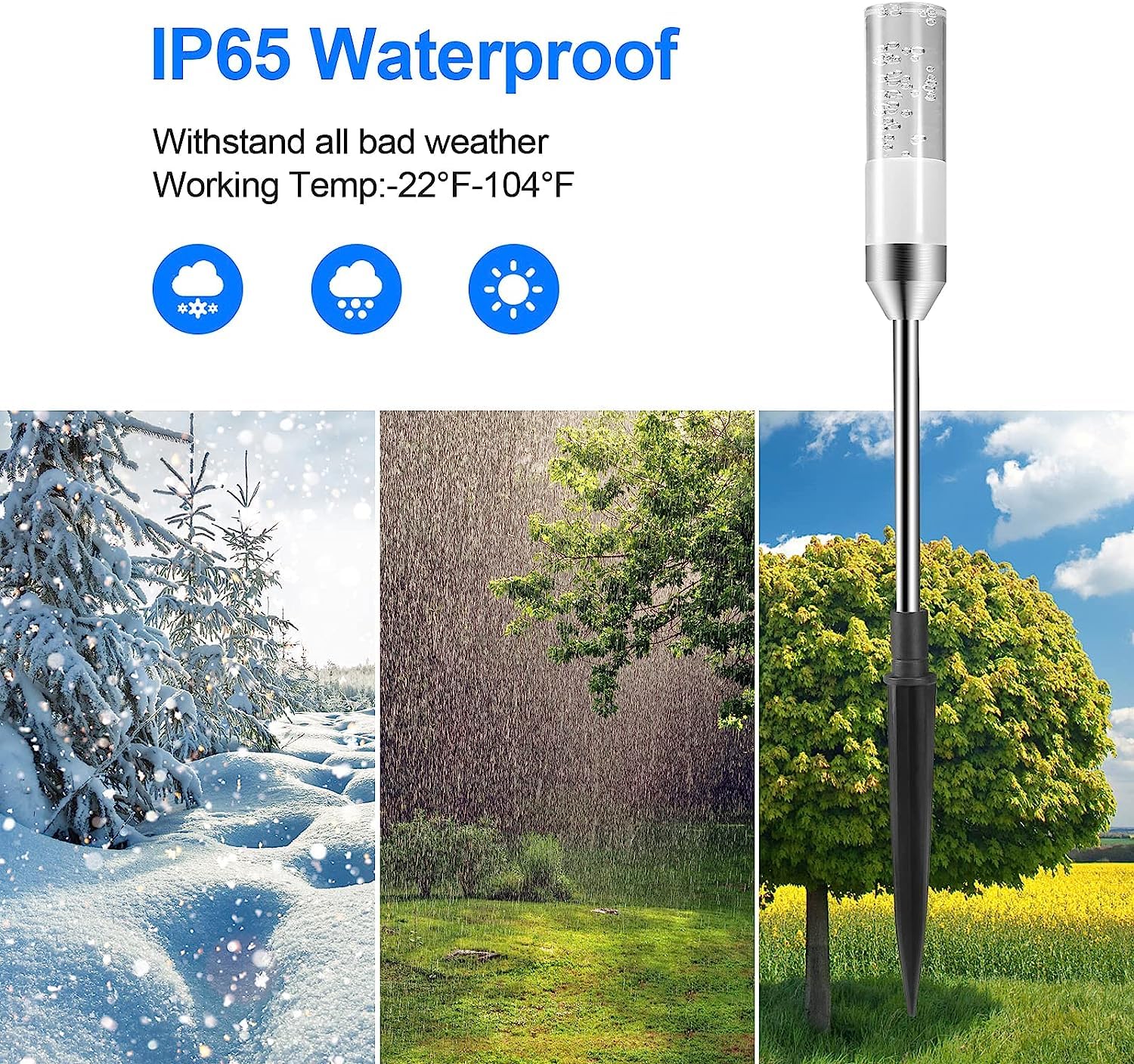 B-Right 3Pcs Extension Lights For Path Lights, Extendable Waterproof 0.8W 95 Lumens Per Light Cool White 6000K (No Adapter)