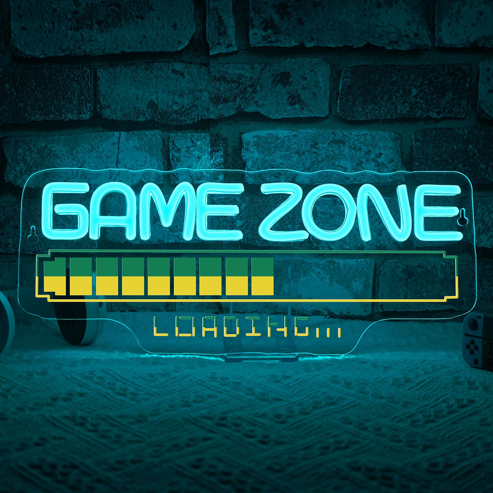 Horseneon Game Zone Loading Neon Sign - Retro Led Wall Decor For Gaming Rooms  Esports Arenas & Gamer Caves  Usb-Powered With Adjustable Brightness  Arcade-Style Lighting