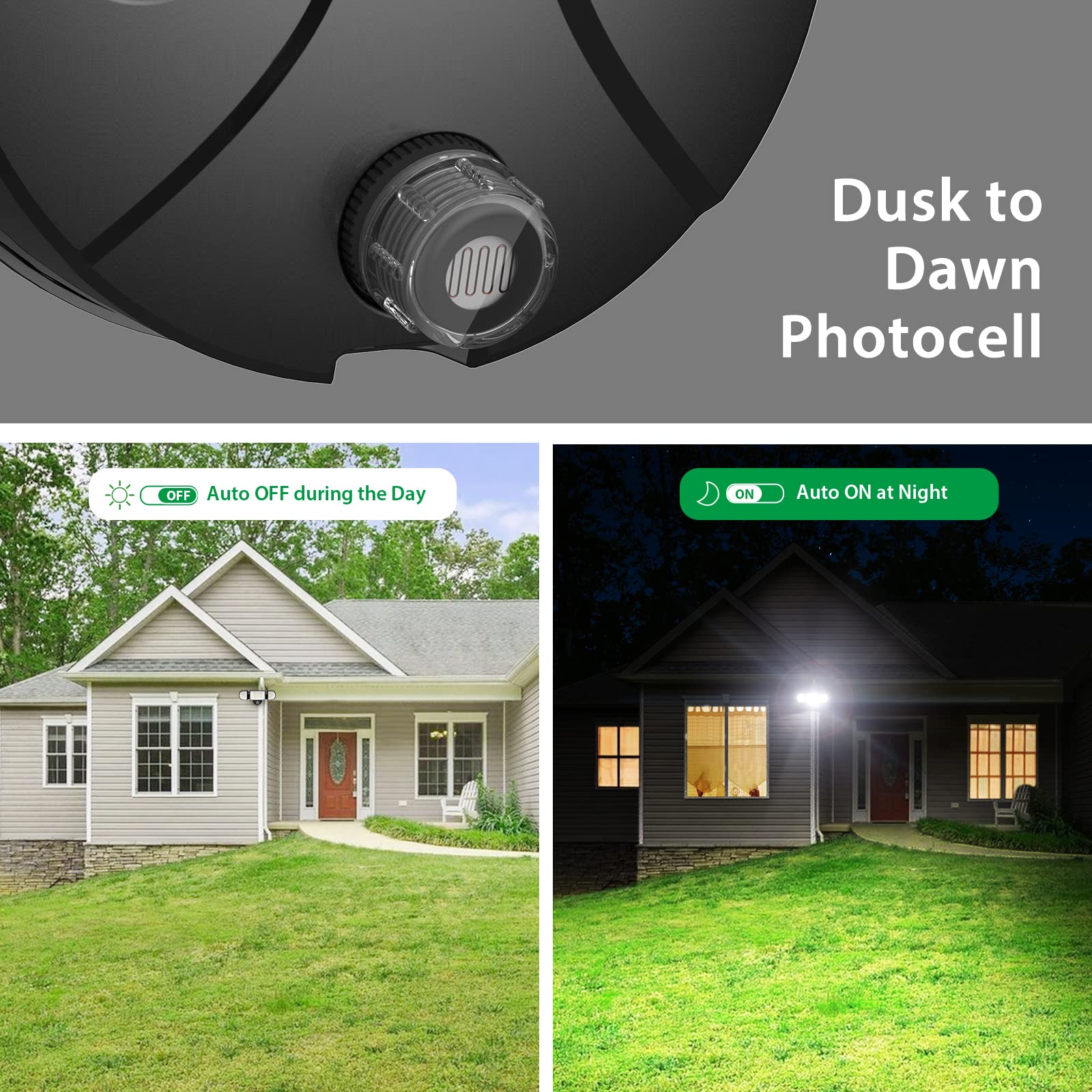 Imaihom 100W Dusk To Dawn Led Flood Lights, 9000Lm, 3 Adjustable Heads, Ip65 Waterproof