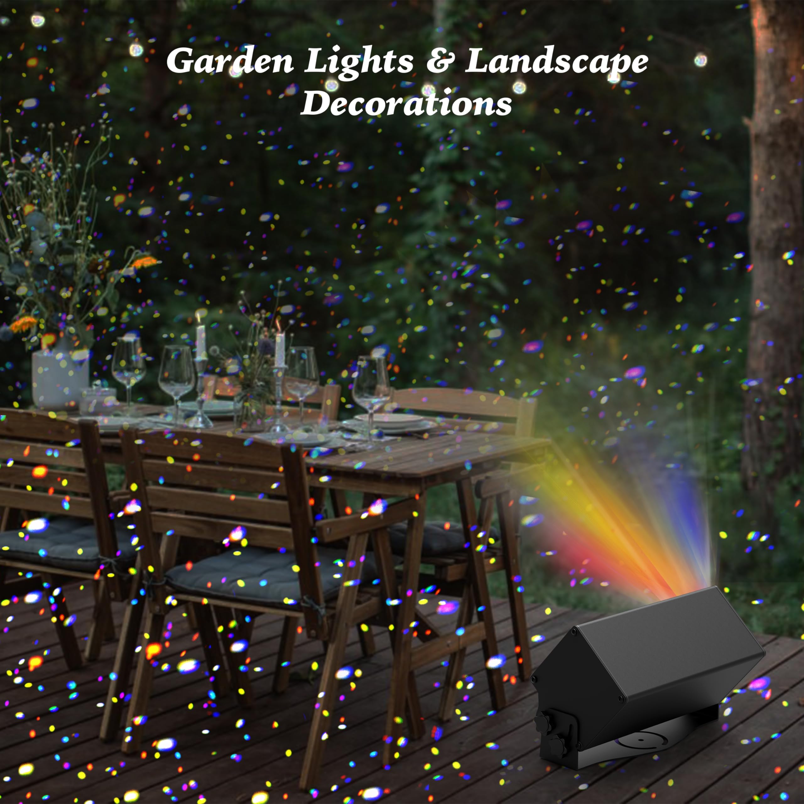 AIRIVO Outdoor Christmas Laser Lights Projector - Fixed 5 Colors Motion Fairy Lights with Remote Control for Trees, Home, Garden, Patio