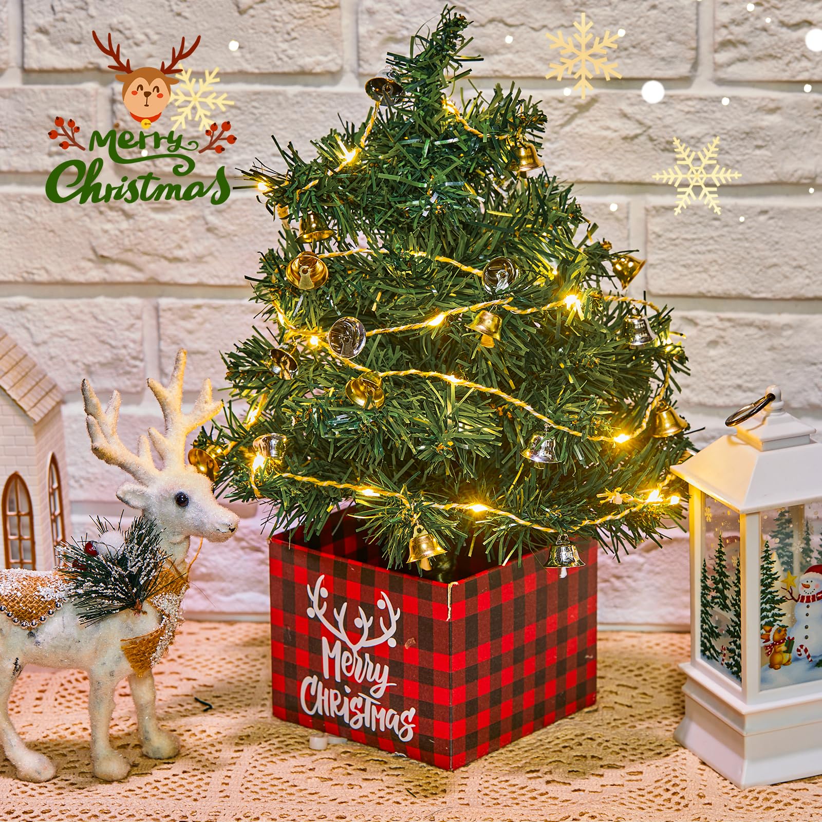 Brightown Christmas String Lights, 7.2Ft 20 Leds Battery Powered Bell String Lights For Christmas Winter Festival Indoor, Xmas Tree, Fireplace, Gift Decor, Gold/Silver Bells