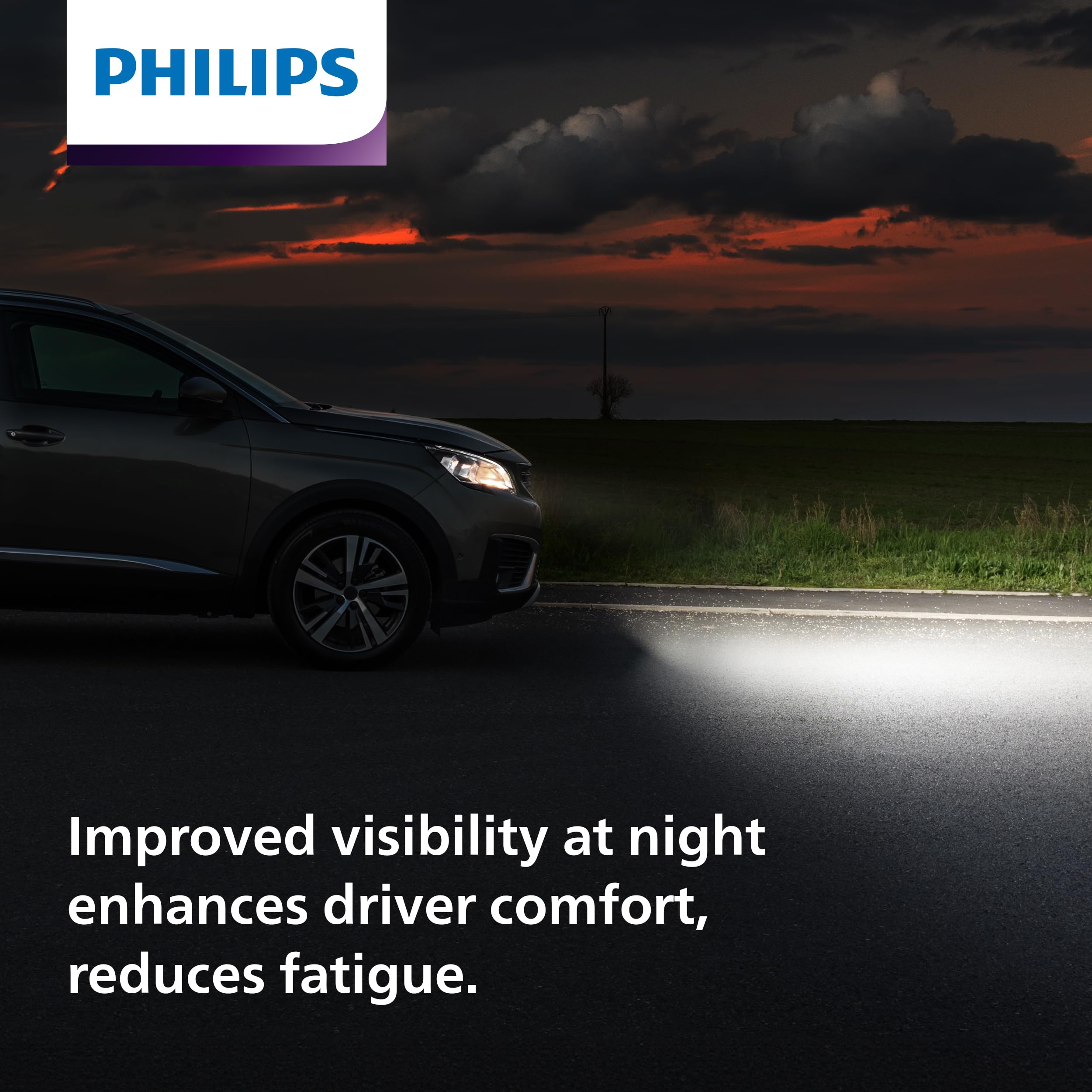 Philips Automotive H11 NightGuide Platinum Headlight Bulb, Pack of 2, White, Model H11NGPS2