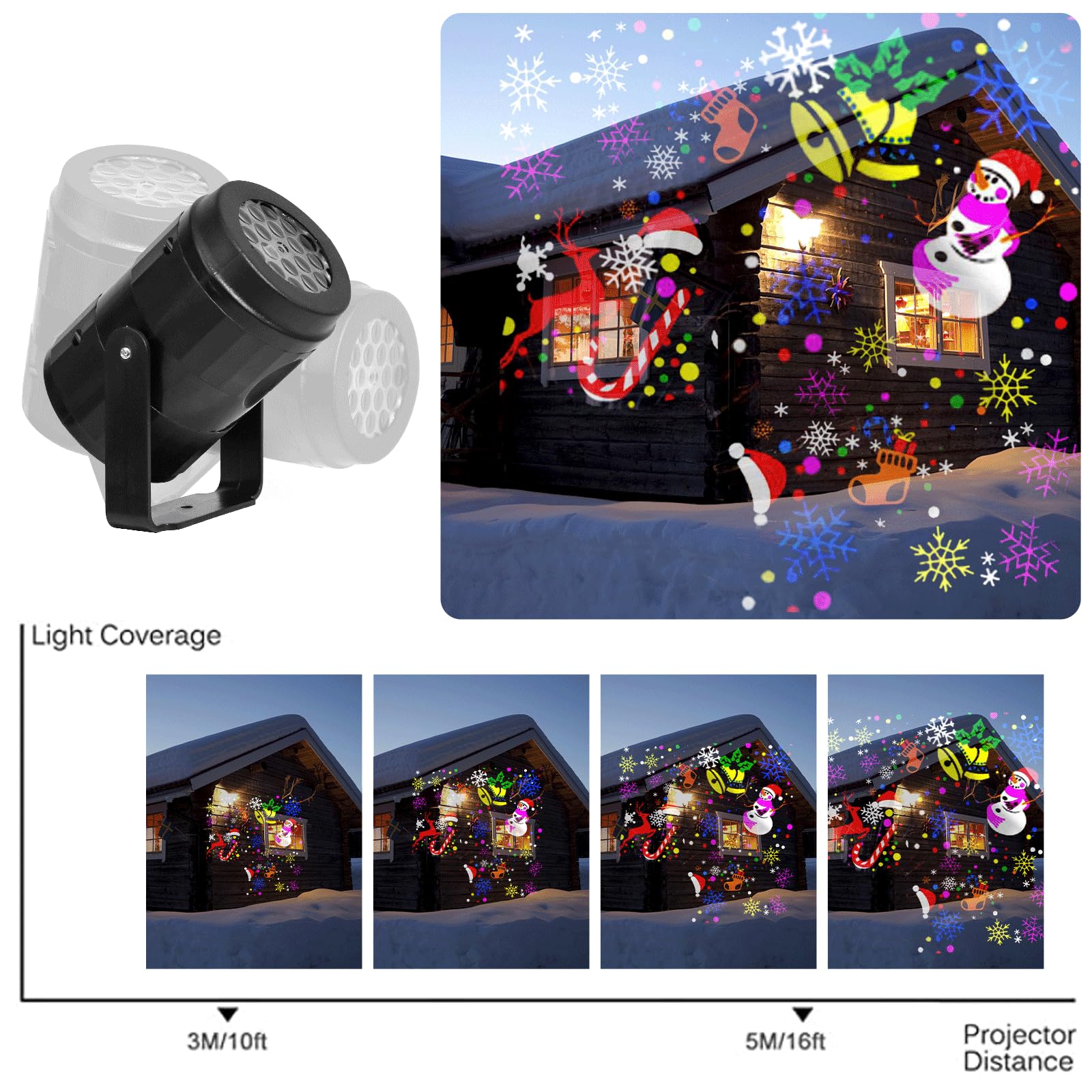 Christmas Projector Lights Outdoor/Indoor, Led Lights Projector Waterproof For Christmas Decorations, Holiday Projector For Xmas