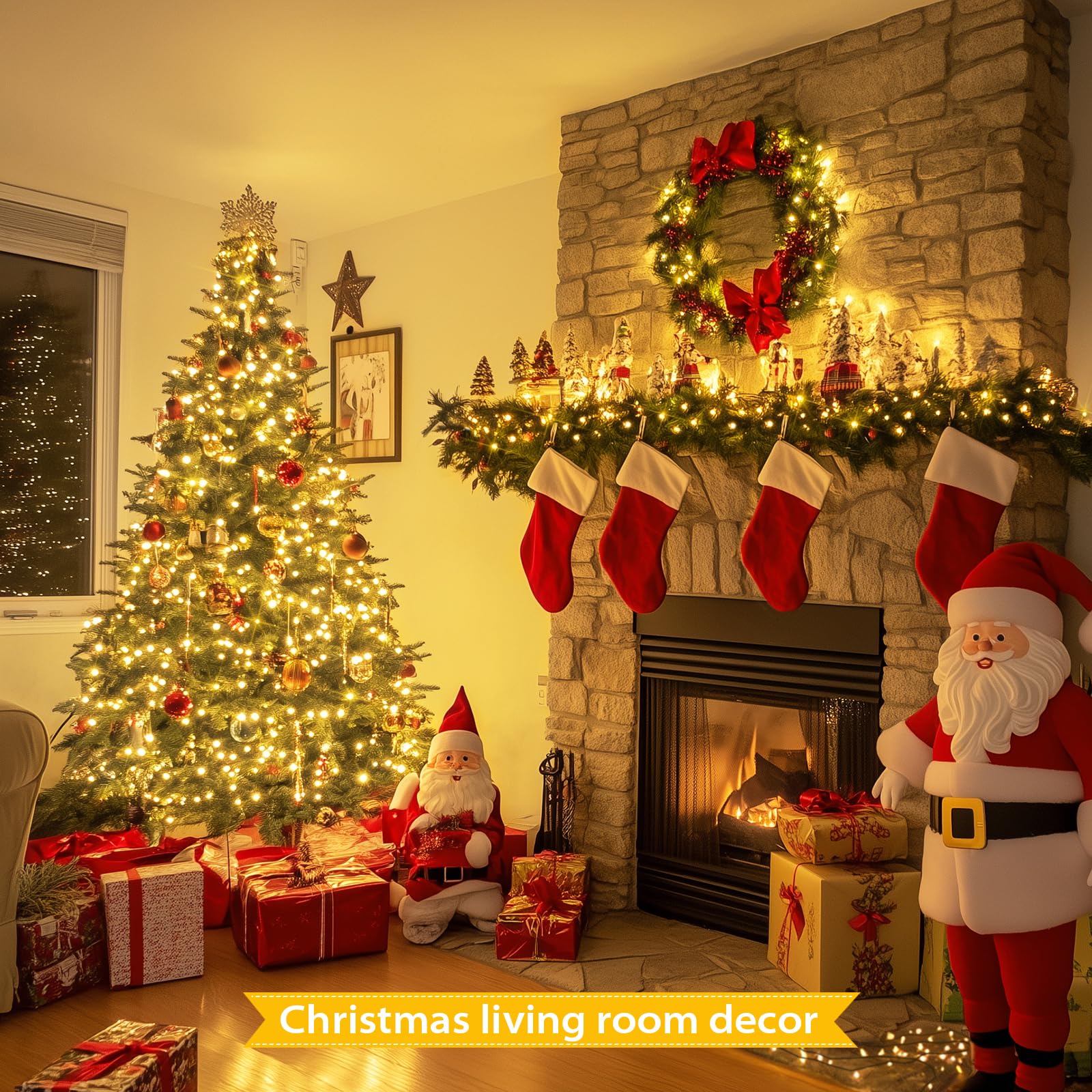 Jmexsuss 66Ft 200 Led Warm White Christmas Lights, Indoor/Outdoor Twinkle String Lights, Model Exs-S-0200