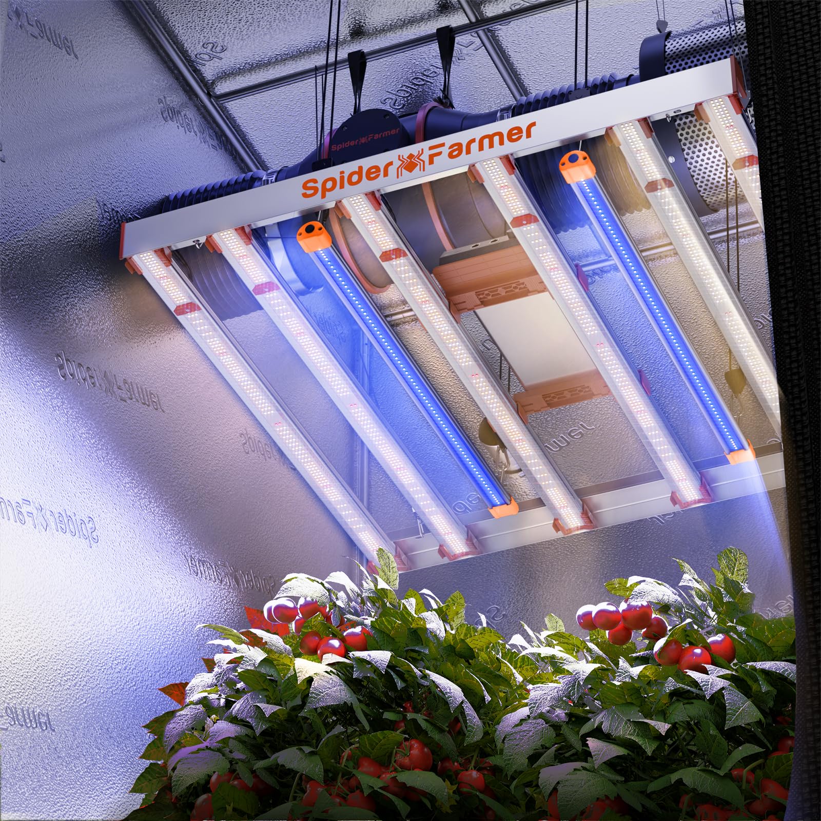 Spider Farmer Supp-Uv60 Led Grow Light Bars, Uv Supplemental Light For Indoor Plants, Vertical Farming, Grow Rooms, 2X4, 5X5 Grow Tents, 365-370Nm Ultraviolet Daisy Chain Lighting, 35.4&quot; Long