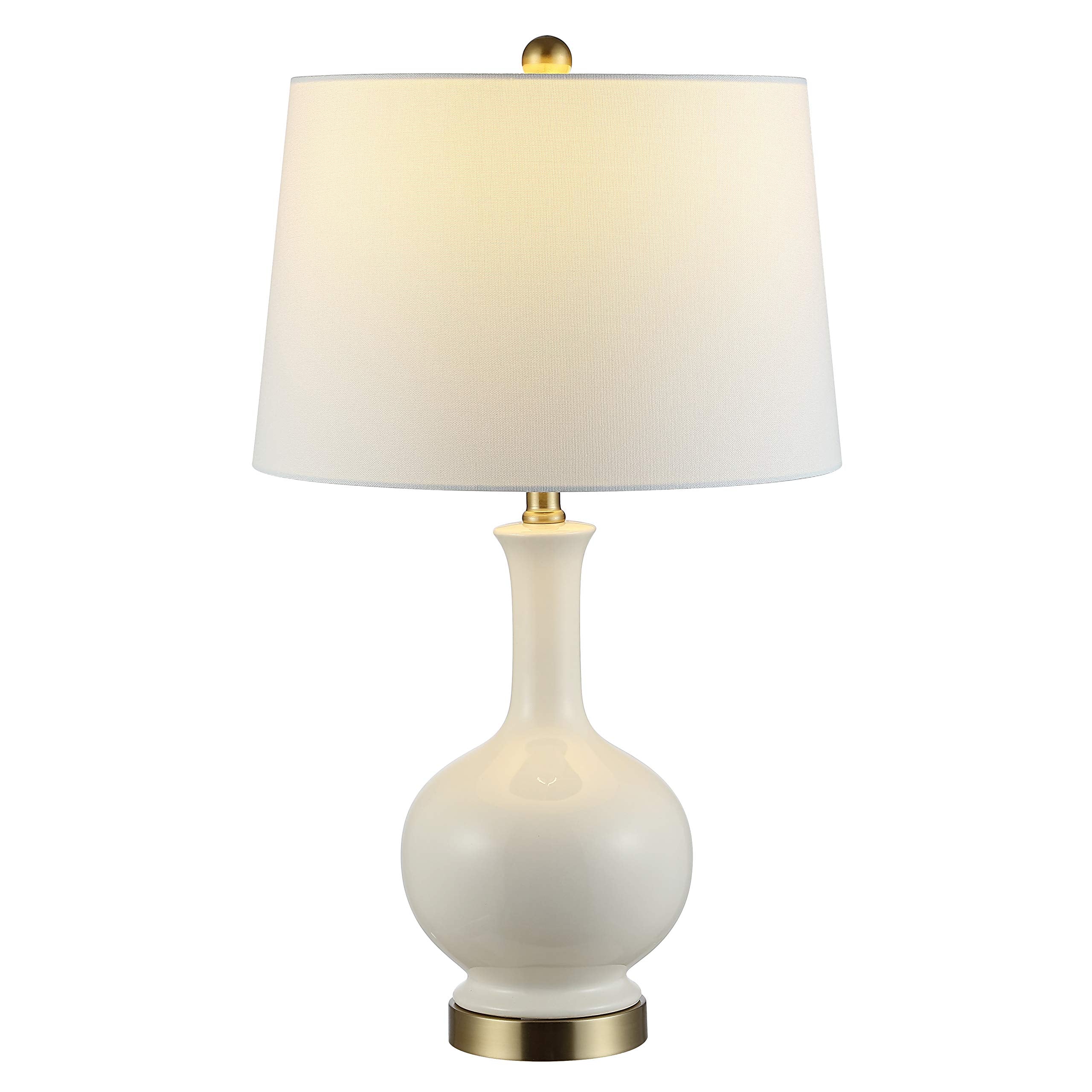 SAFAVIEH Lighting - Bowie 26-Inch Ceramic Table Lamp - Cream - Transitional Sculpted Body Design - Ideal for Living Room, Bedroo