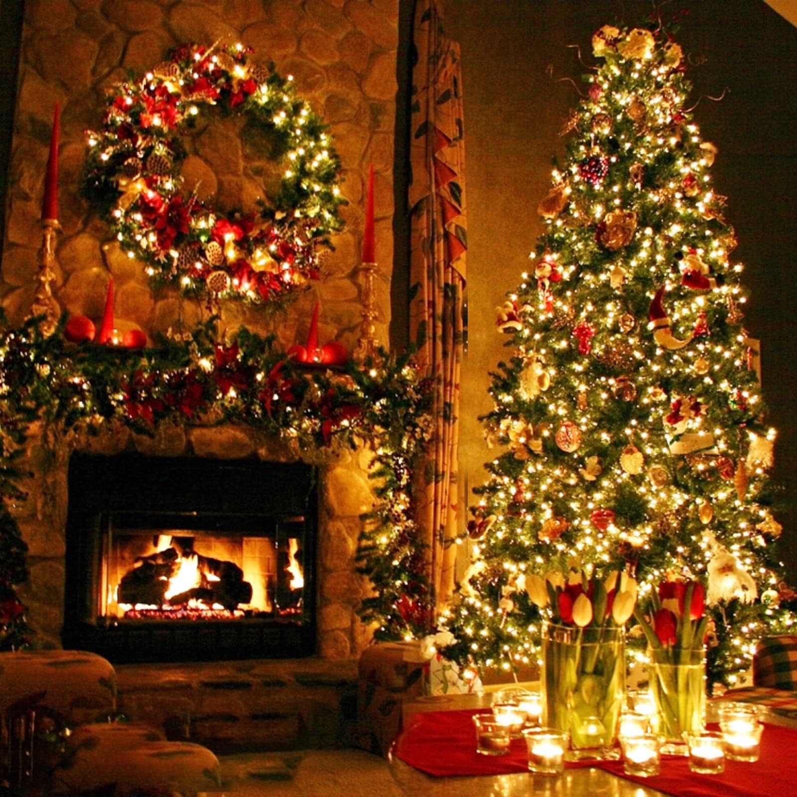 Turnmeon 120Led 39.4Ft Warm White Christmas String Lights With Timer & Remote, Waterproof