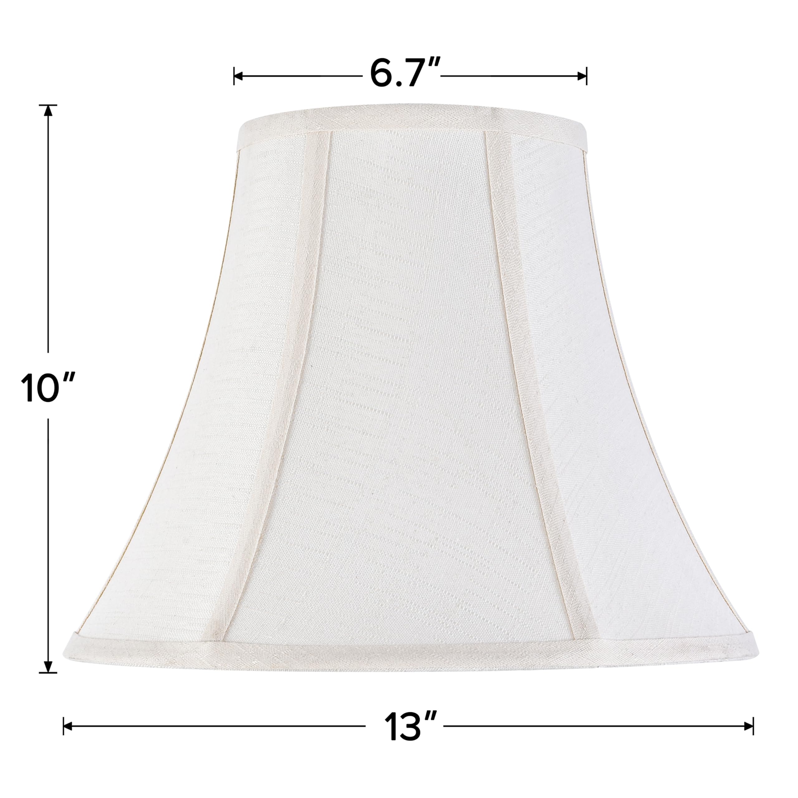 Creme White Bell Lamp Shades Set Of 2 Medium Shade 6.7Top X 13Bottom X 10High(Spider) Traditional Lampshade For Table & Be