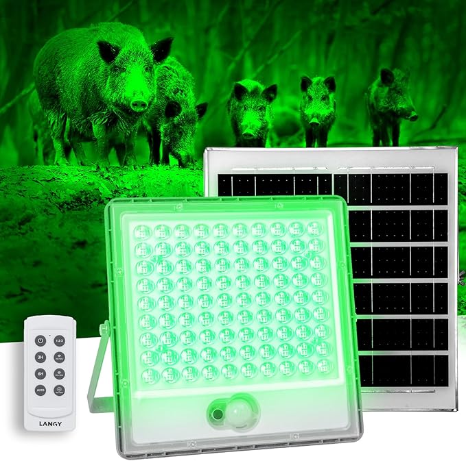 Solar Green Floodlight for Night Hunting -14,000 lumens