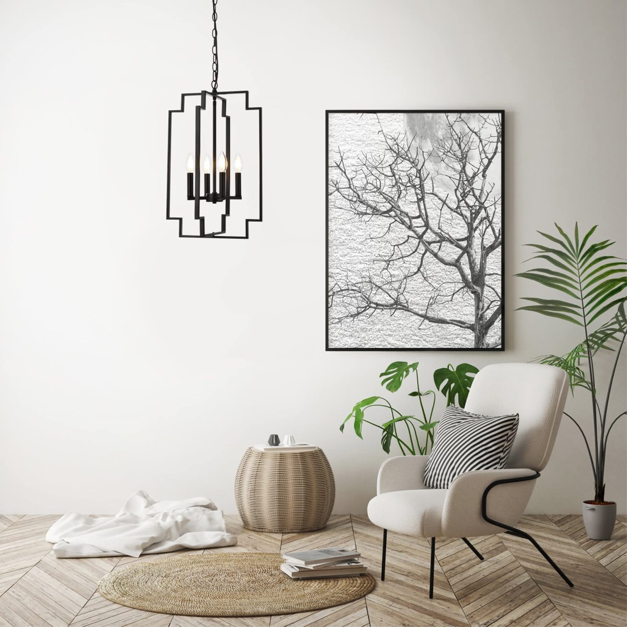 Living District Indoor Modern Home Decorative Bright Ceiling Rosenfeld 4 Lights Pendant in Brass