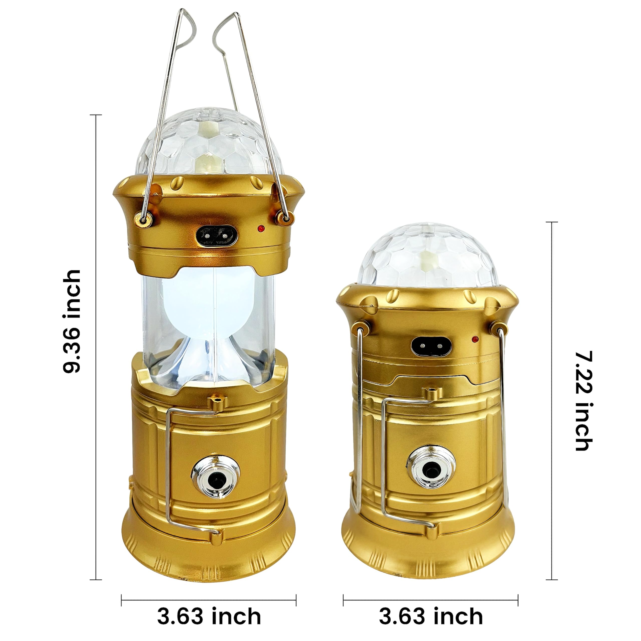 SZJIEIFR LED Camping Lantern, Waterproof, Rechargeable, RGB, Gold Model