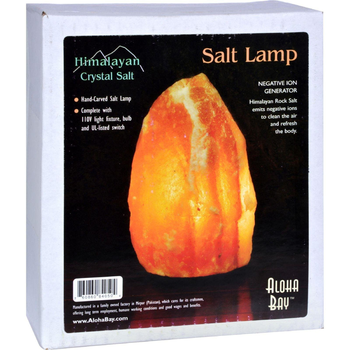 Aloha Bay Himalayan Salt Crystal Lamp - 5-Inch Brown Natural Air Purifier