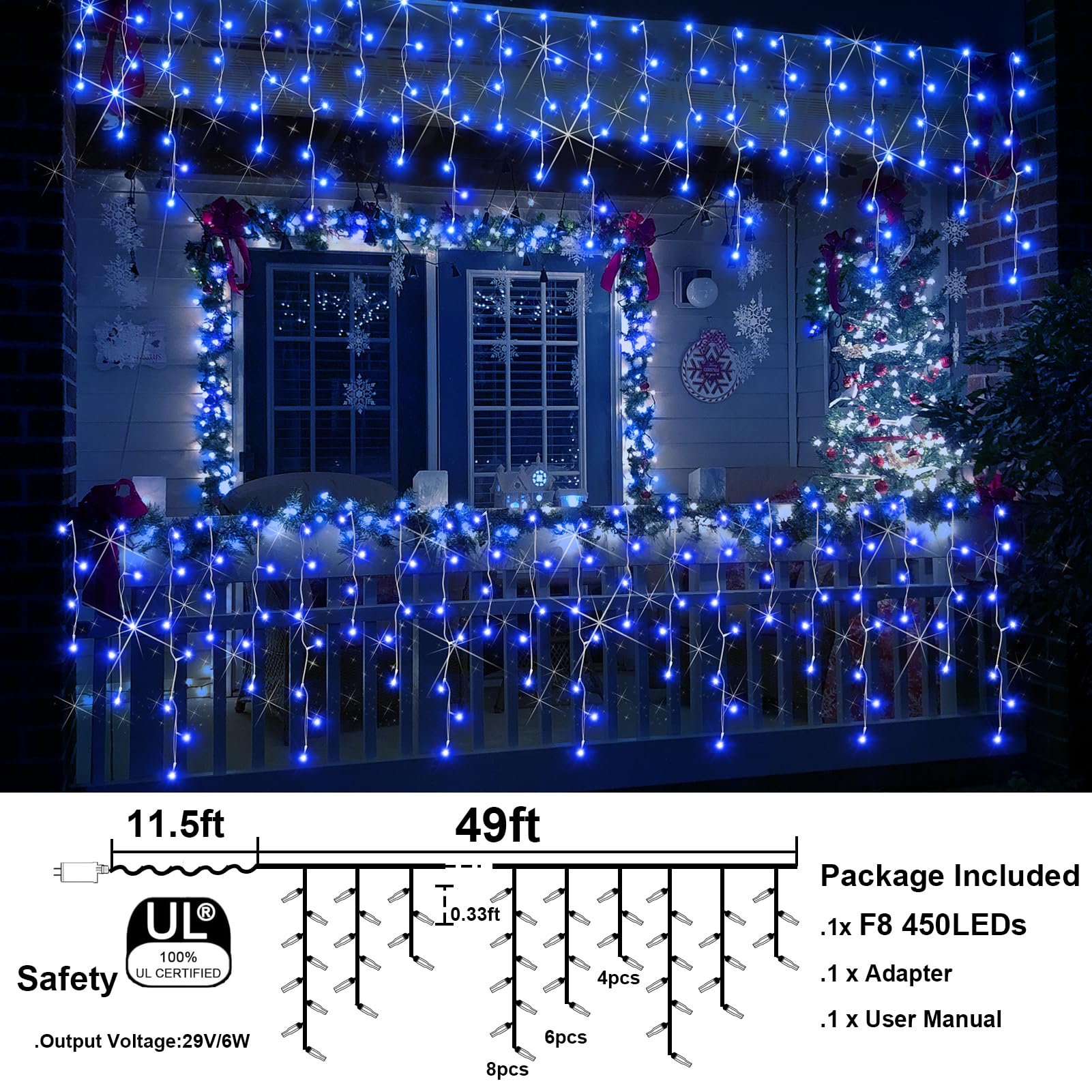 98Ft 900Led F8 Upgraded Christmas Lights Decorations Waterproof 8 Modes Christmas Lights Outdoor With Memory And Timer Fairy Lig