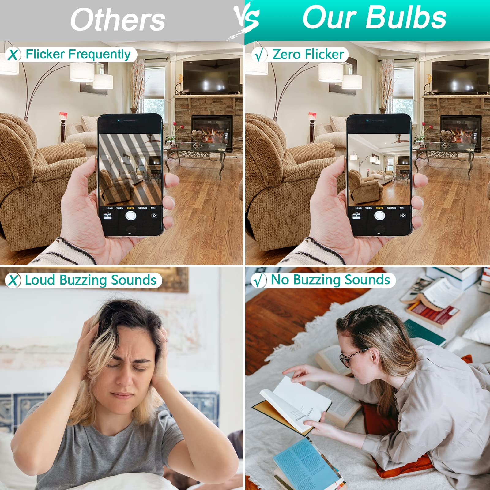 12 Pack E12 Ceiling Fan Light Bulbs, 60W Equivalent, Natural Daylight 4000K, Small Base Led Candelabra Light Bulb, Bright A15 Le