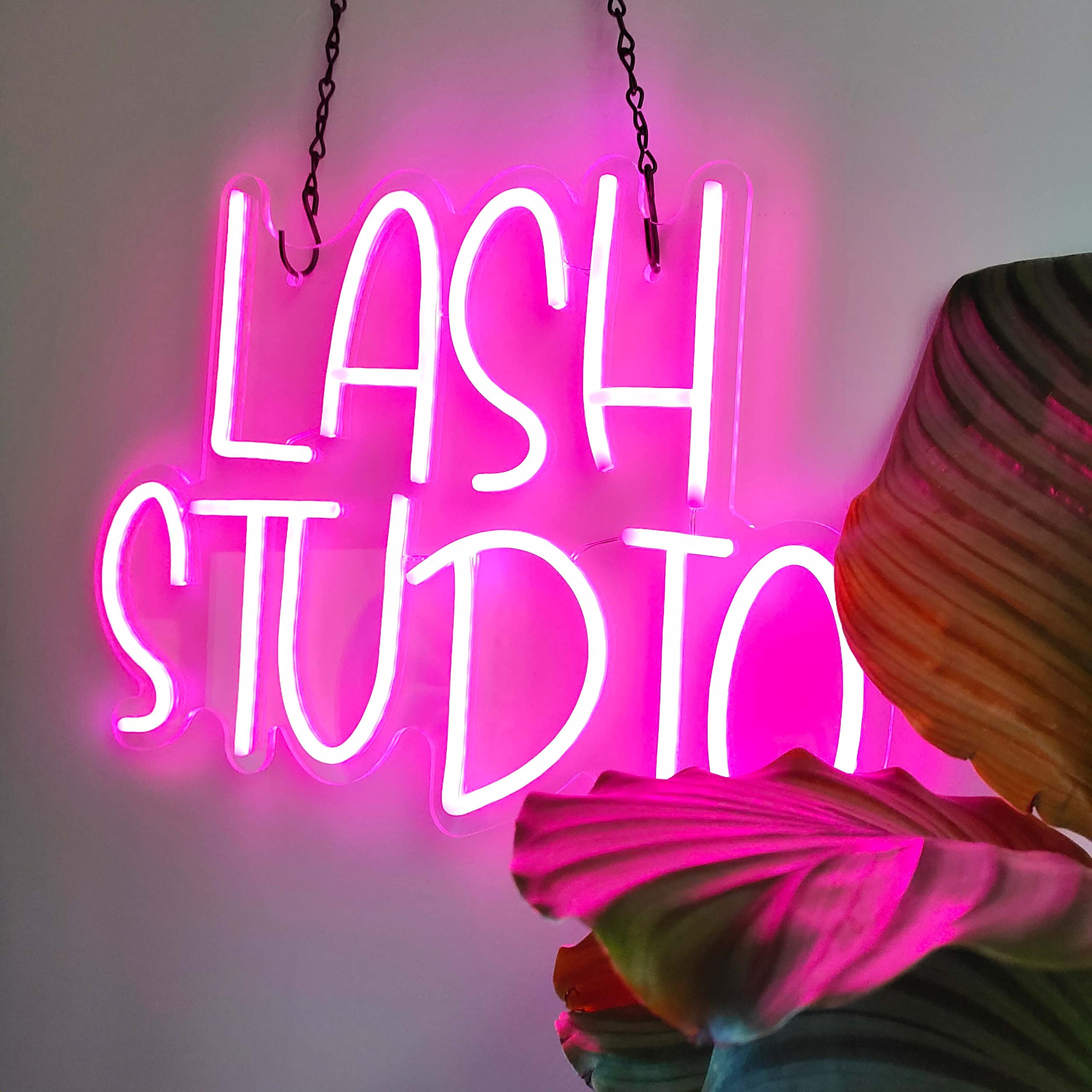 Ggk Lash Studio Neon Sign - Led Light Decor For Lash Lounge & Beauty Salon