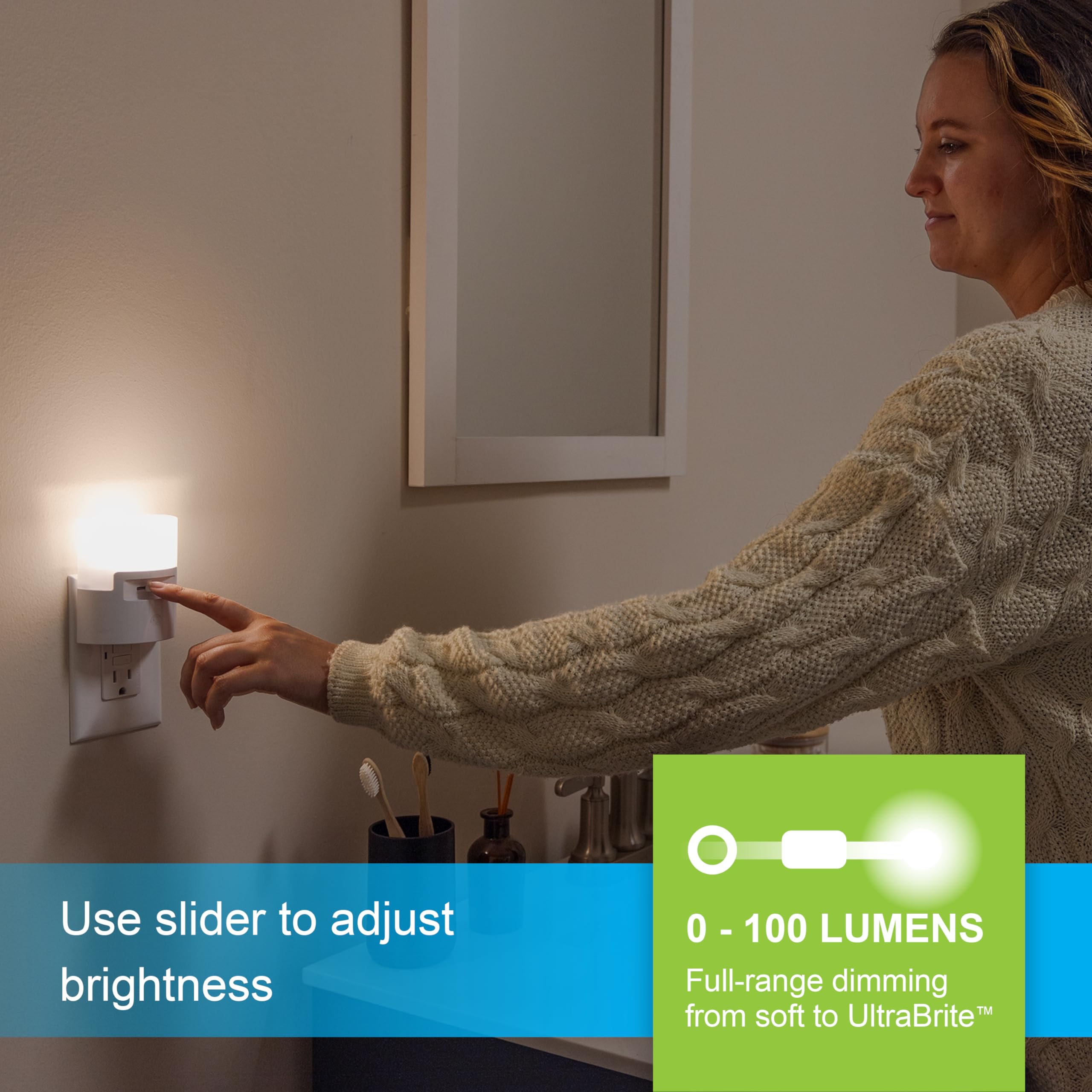 Ge Ultrabrite Led Night Light, Dimmable, 100 Lumens, Plug-In, Dusk To Dawn Sensor, Ul-Listed, Ideal For Bedroom, Bathroom, Nurse