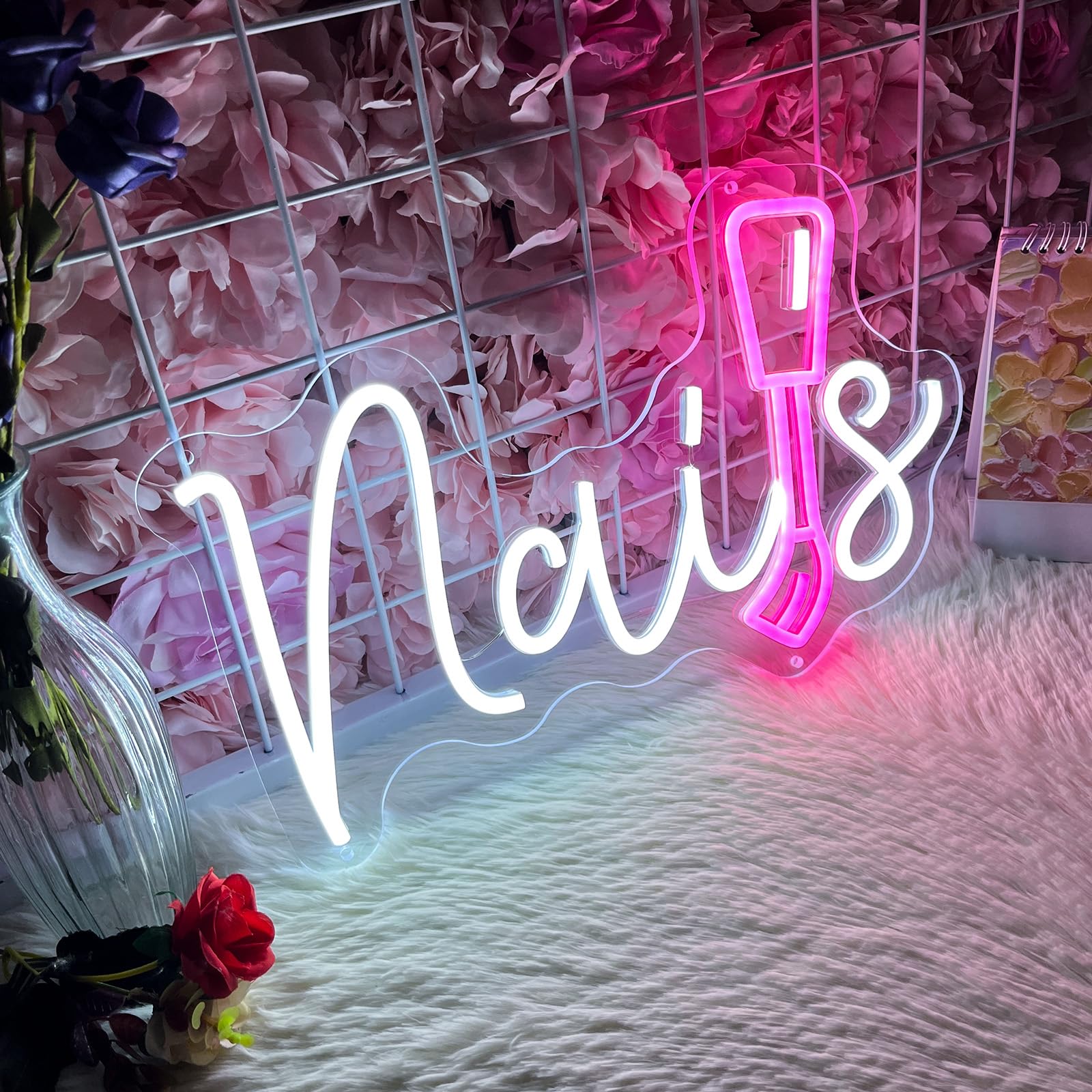 Nails Neon Sign For Nail Room  Led Nails Neon Signs For Wall Decor  Beauty Room  Salon Bar  Bedroom  Nails Neon Lights Christmas Birthday Gift For Girls  Lover  Friend