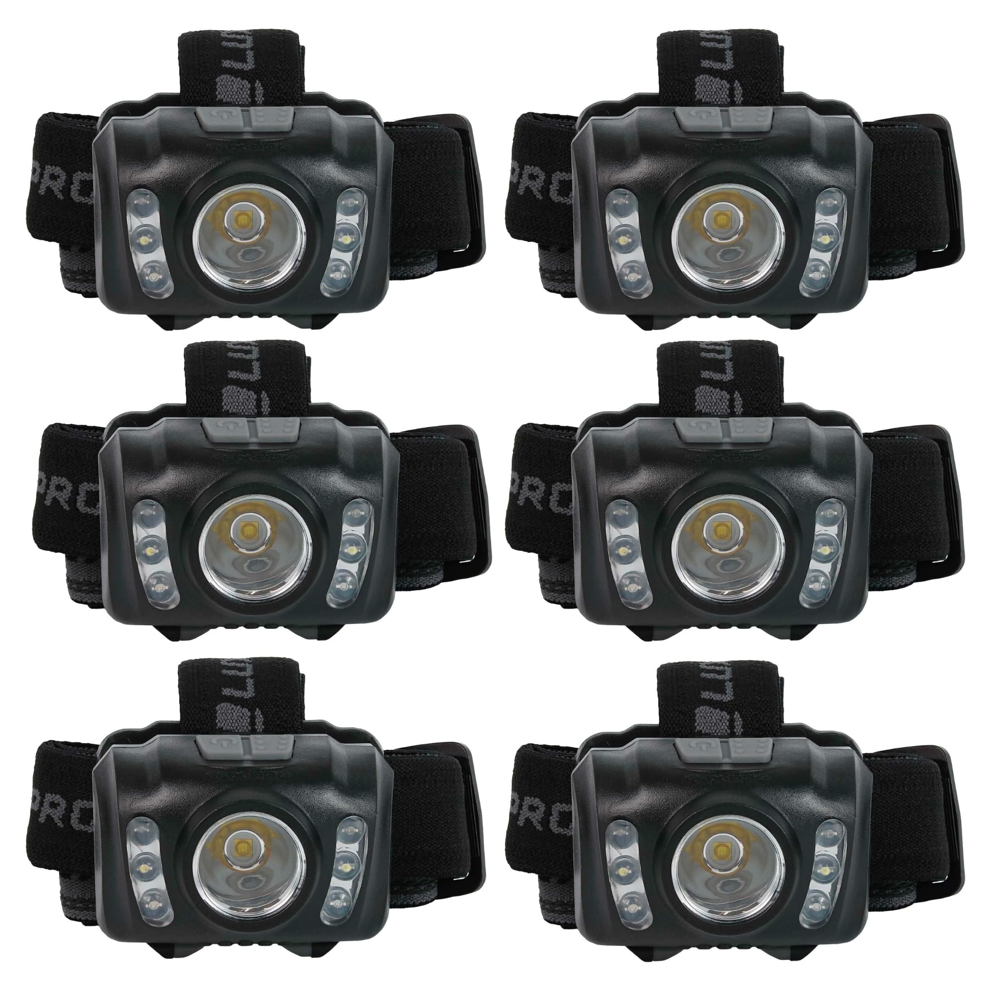 LUXPRO LP345V2 LED Headlamp - 300 Lumen, 6 Light Modes, IPX4 Waterproof, Adjustable Headband, Black